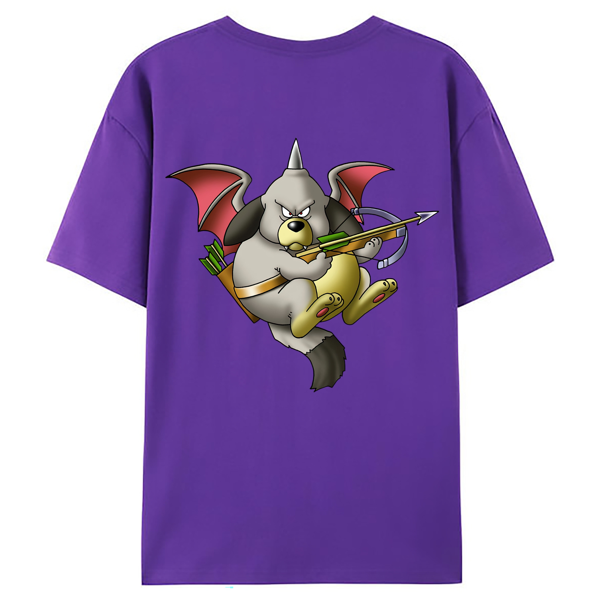 （画像用） ドラゴンクエスト Doragon Kuesuto Dragon Quest 綿100％ メンズ半袖Tシャツ（バックプリント） 通気性