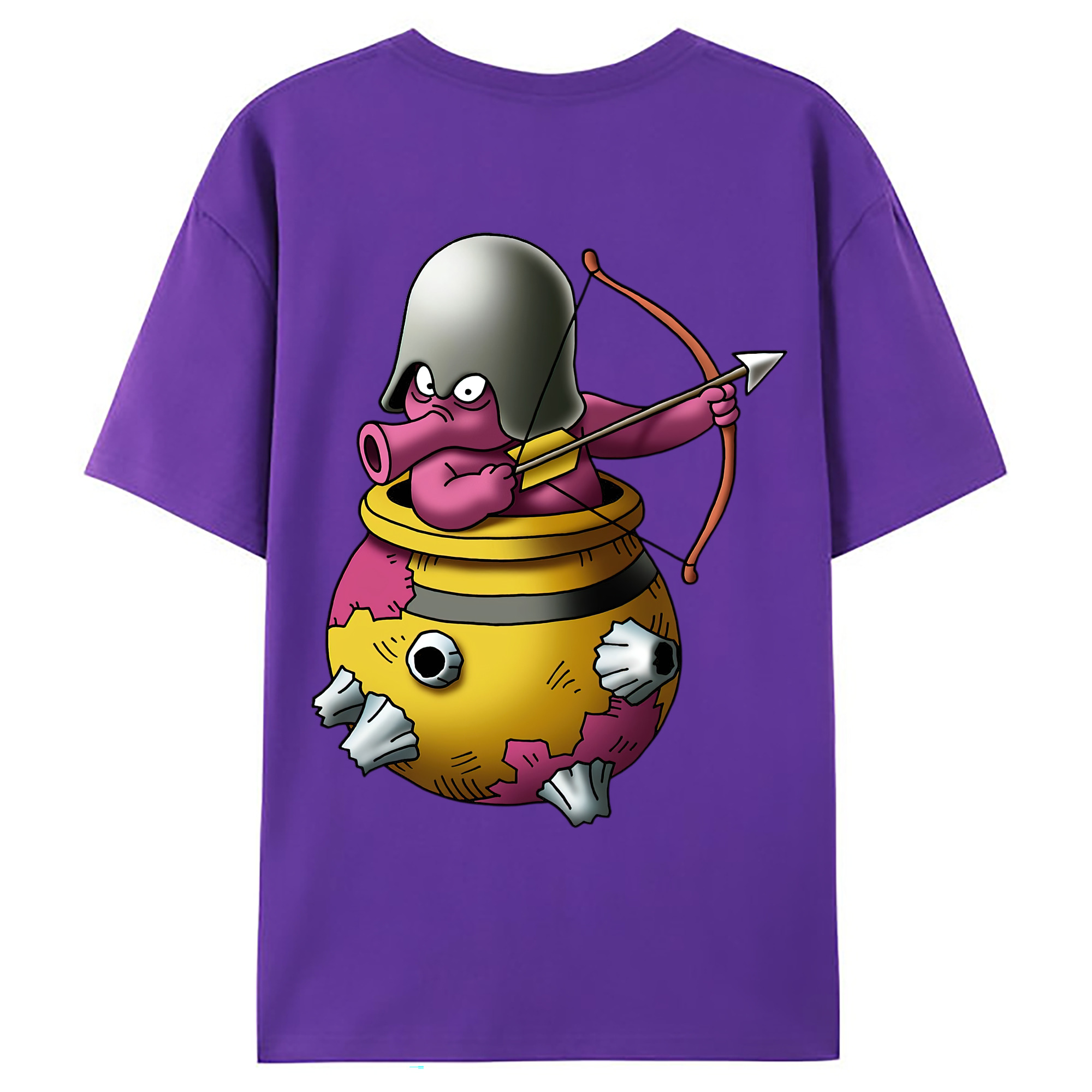 （画像用） ドラゴンクエスト Doragon Kuesuto Dragon Quest 綿100％ メンズ半袖Tシャツ（バックプリント） 通気性