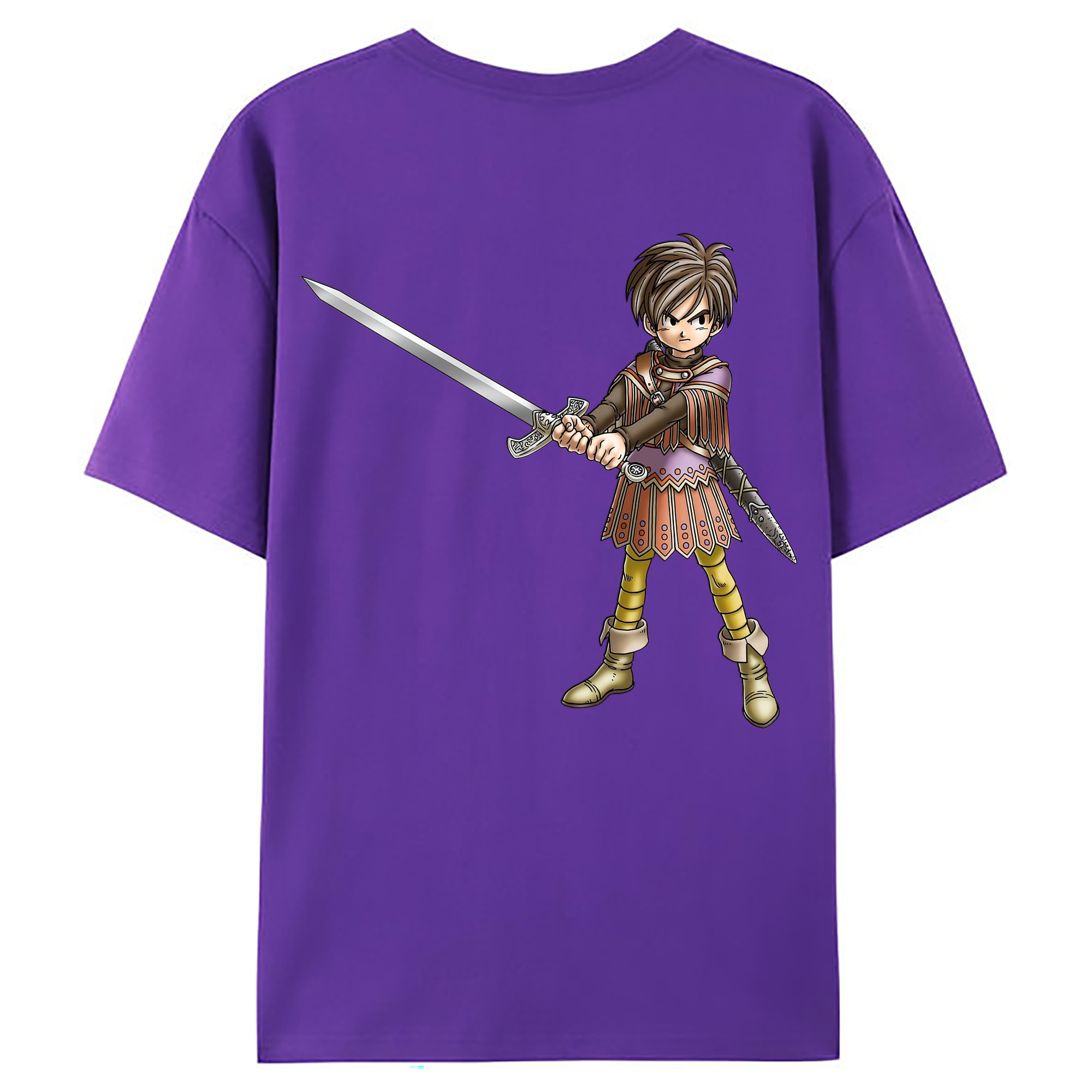 （画像用） ドラゴンクエスト Doragon Kuesuto Dragon Quest 綿100％ メンズ半袖Tシャツ（バックプリント） 通気性