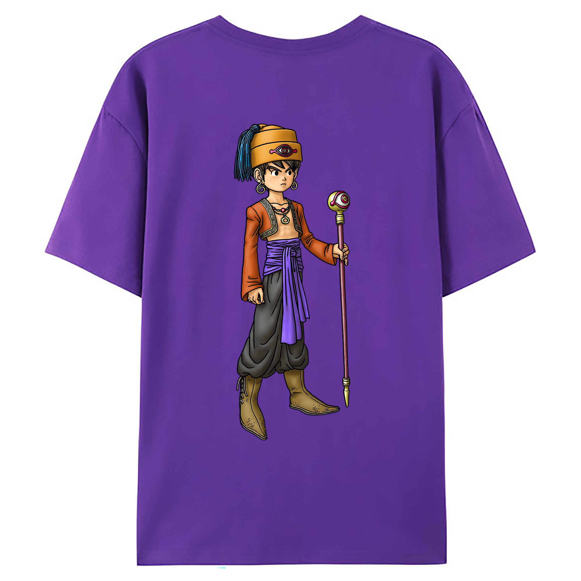（画像用） ドラゴンクエスト Doragon Kuesuto Dragon Quest 綿100％ メンズ半袖Tシャツ（バックプリント） 通気性