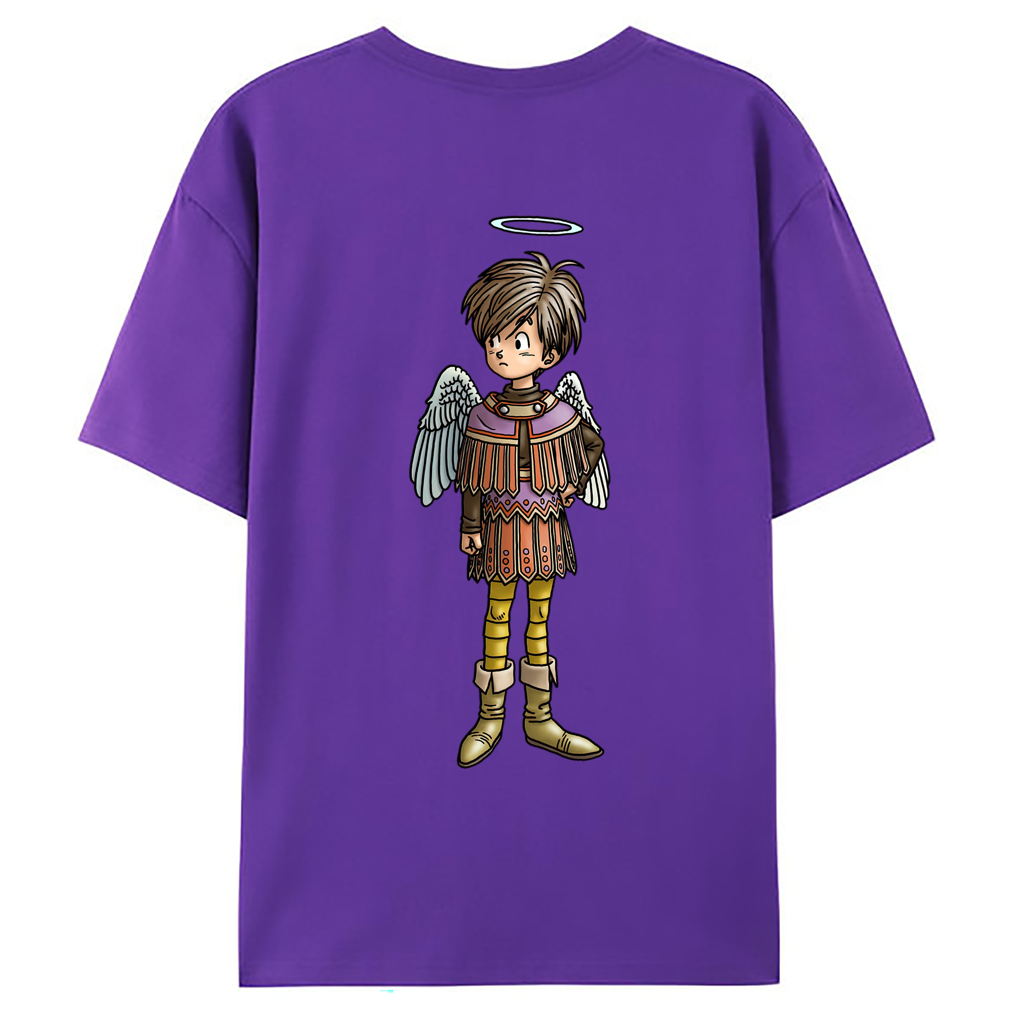 （画像用） ドラゴンクエスト Doragon Kuesuto Dragon Quest 綿100％ メンズ半袖Tシャツ（バックプリント） 通気性