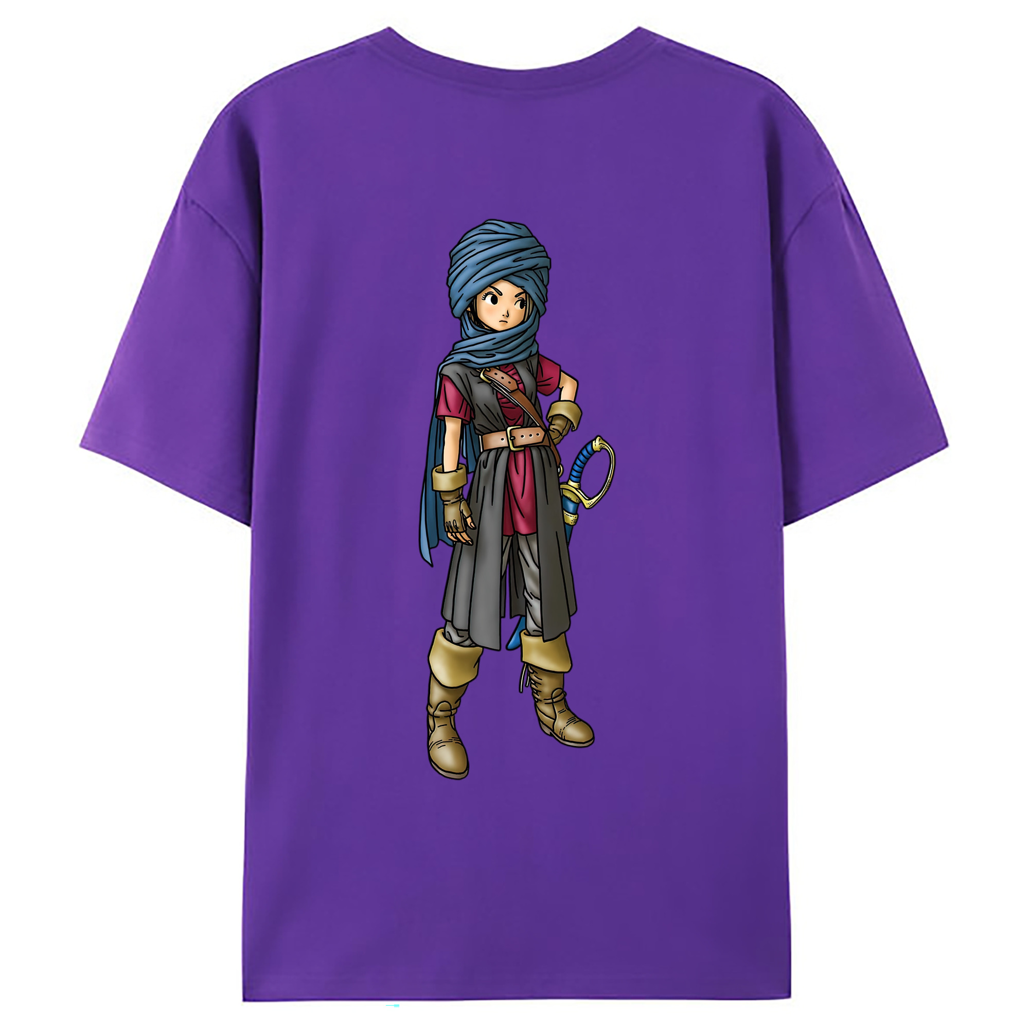 （画像用） ドラゴンクエスト Doragon Kuesuto Dragon Quest 綿100％ メンズ半袖Tシャツ（バックプリント） 通気性