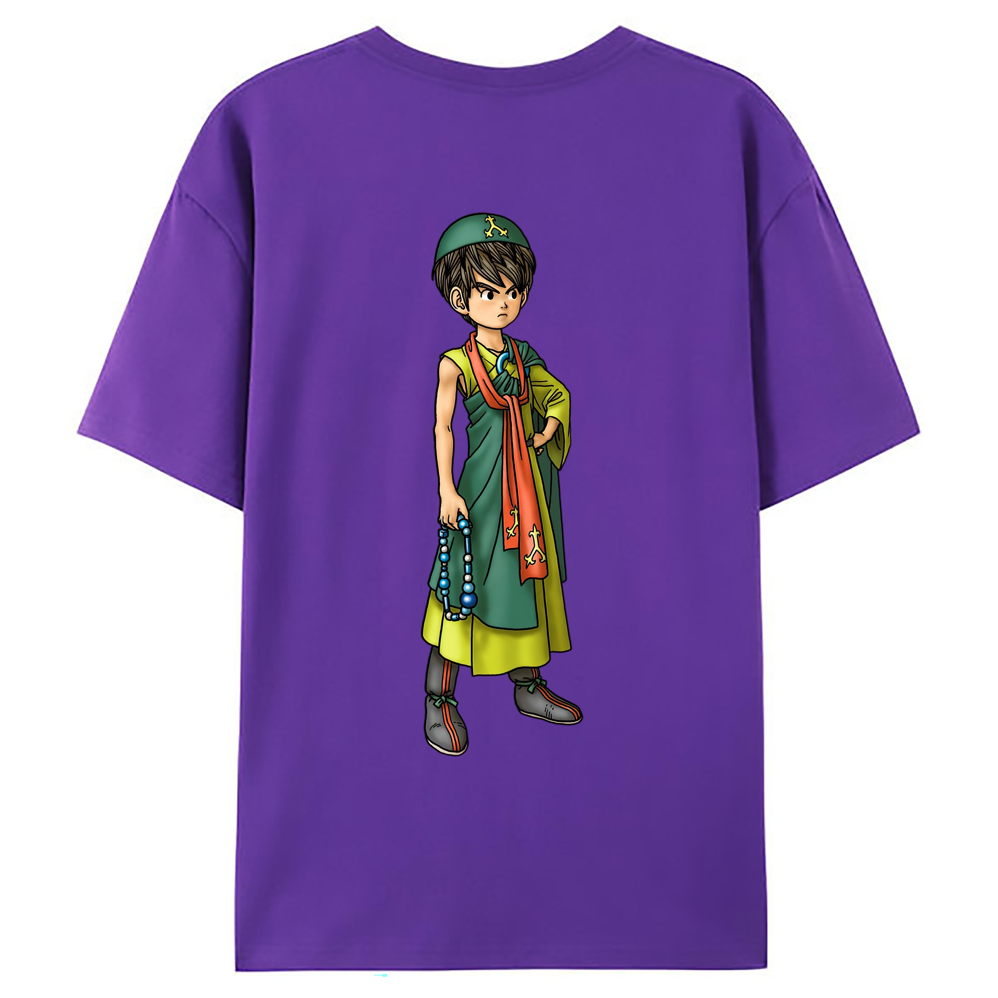 （画像用） ドラゴンクエスト Doragon Kuesuto Dragon Quest 綿100％ メンズ半袖Tシャツ（バックプリント） 通気性