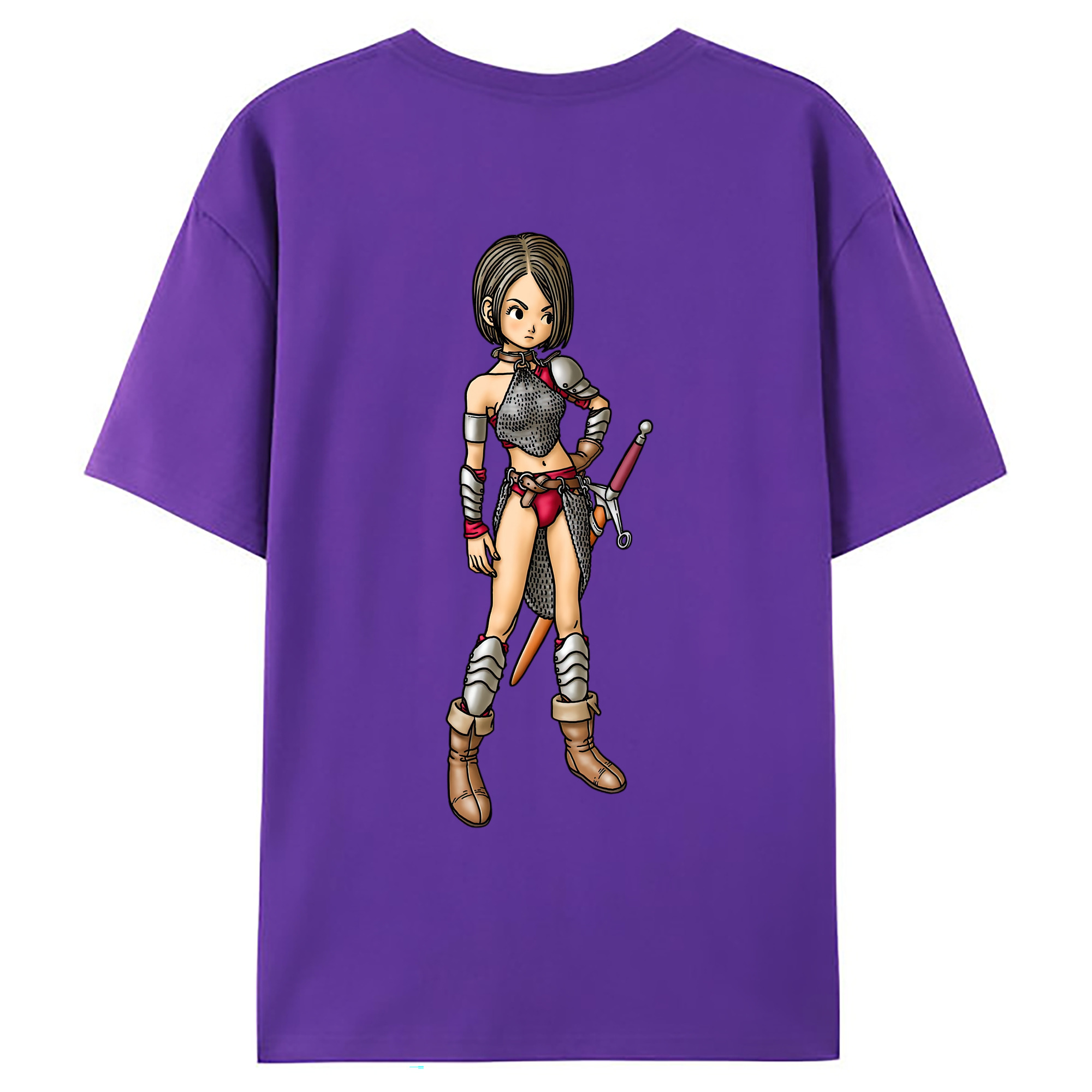 （画像用） ドラゴンクエスト Doragon Kuesuto Dragon Quest 綿100％ メンズ半袖Tシャツ（バックプリント） 通気性