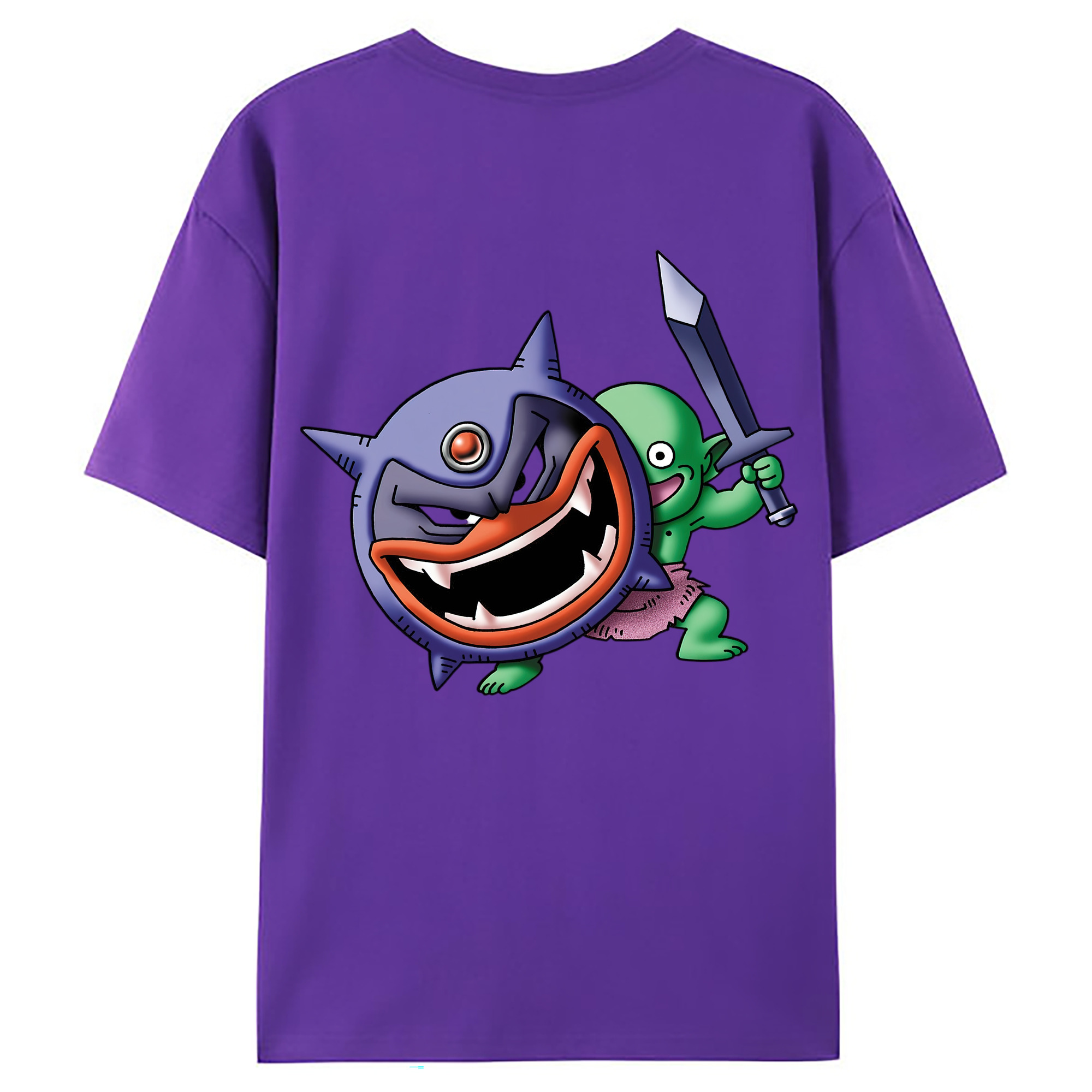 （画像用） ドラゴンクエスト Doragon Kuesuto Dragon Quest 綿100％ メンズ半袖Tシャツ（バックプリント） 通気性