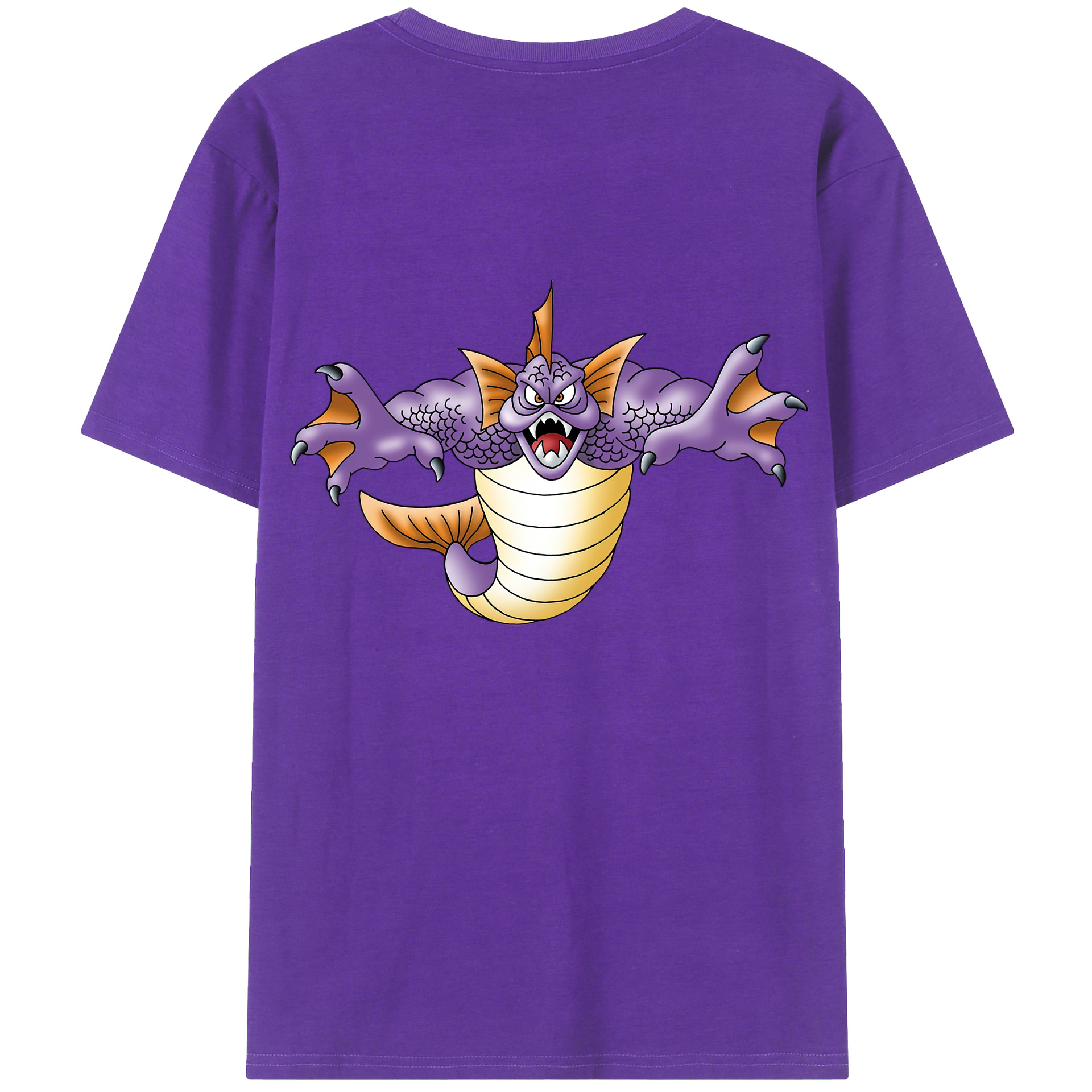（画像用） ドラゴンクエスト Doragon Kuesuto Dragon Quest 綿100％ メンズ半袖Tシャツ（バックプリント） 通気性