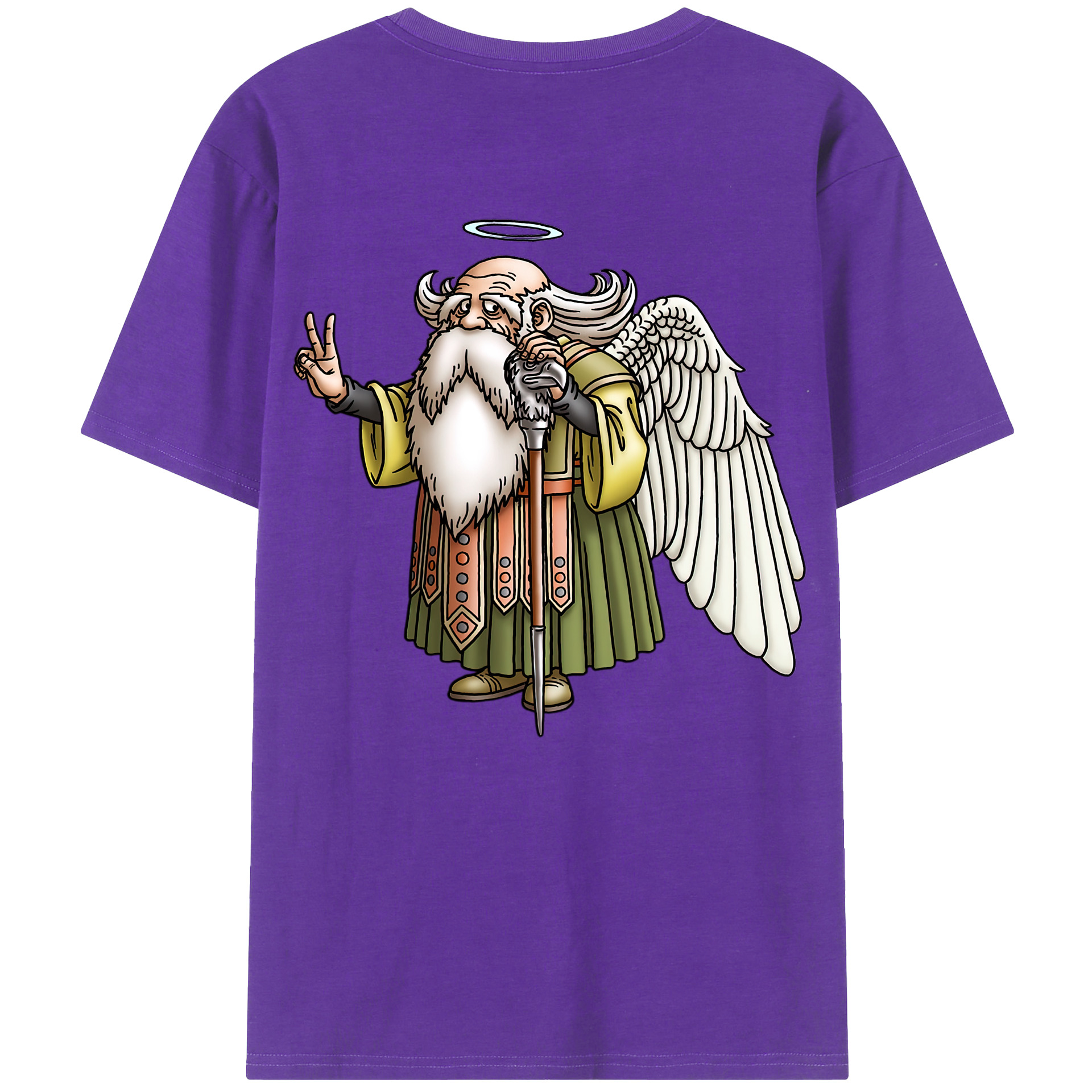 （画像用） ドラゴンクエスト Doragon Kuesuto Dragon Quest 綿100％ メンズ半袖Tシャツ（バックプリント） 通気性