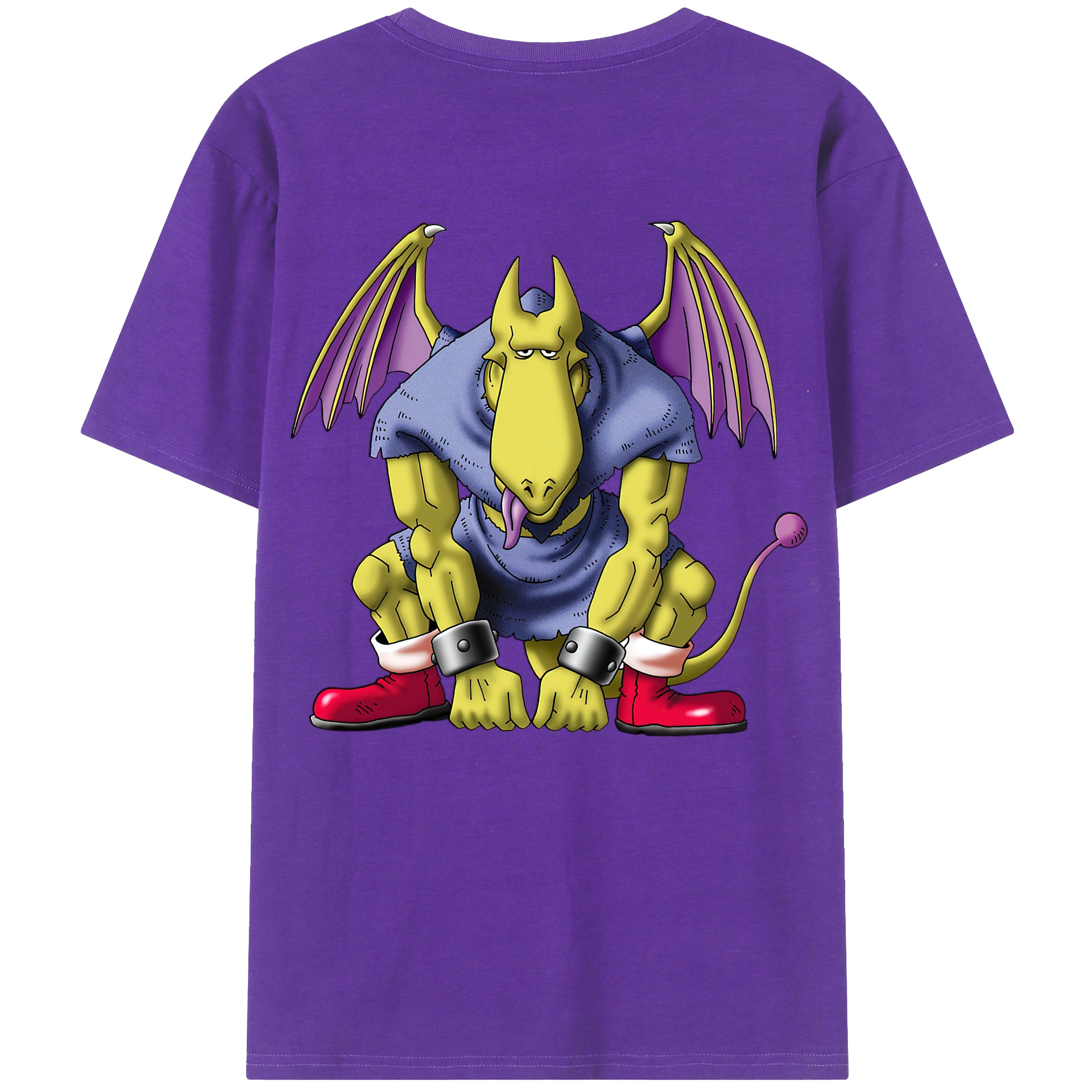 （画像用） ドラゴンクエスト Doragon Kuesuto Dragon Quest 綿100％ メンズ半袖Tシャツ（バックプリント） 通気性