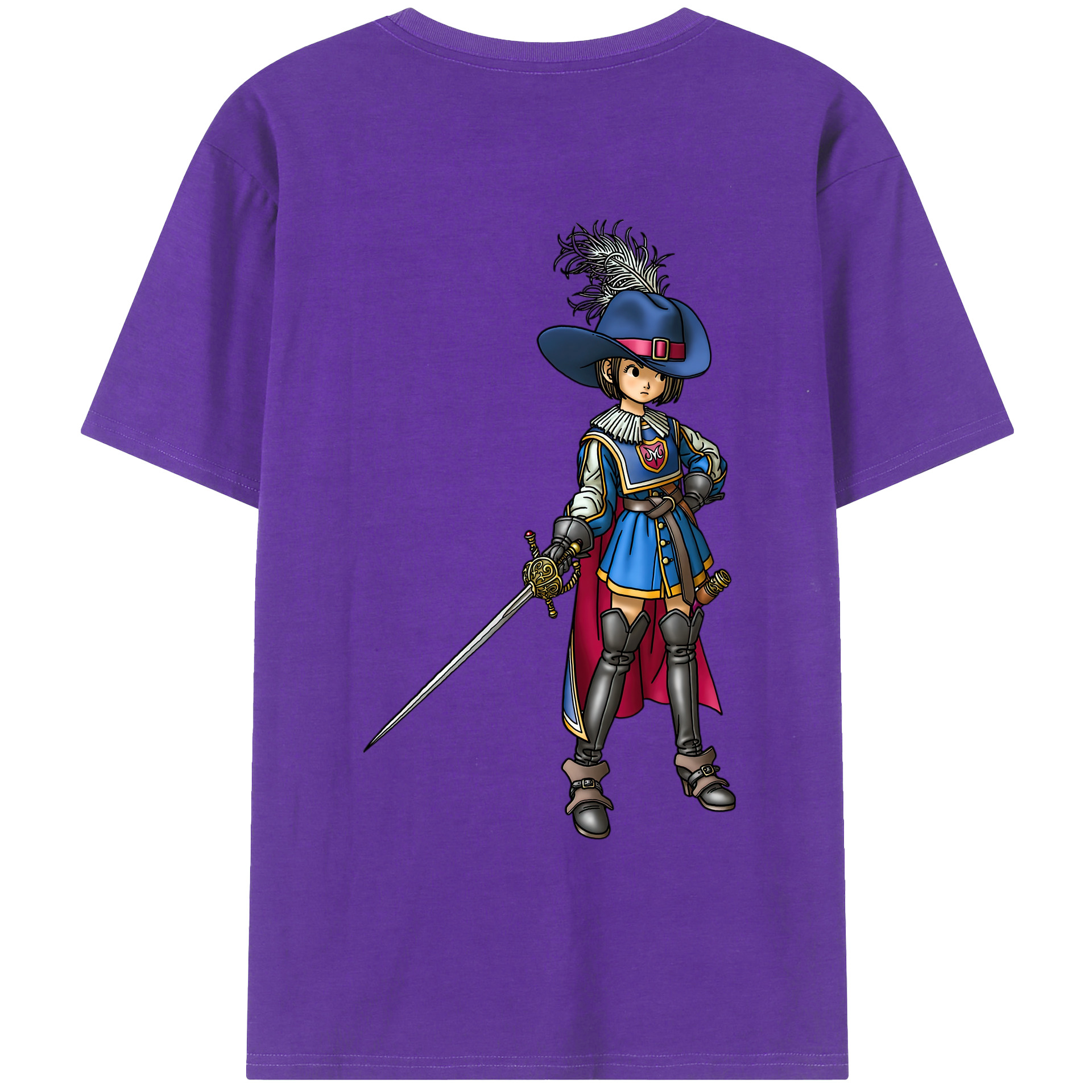 （画像用） ドラゴンクエスト Doragon Kuesuto Dragon Quest 綿100％ メンズ半袖Tシャツ（バックプリント） 通気性