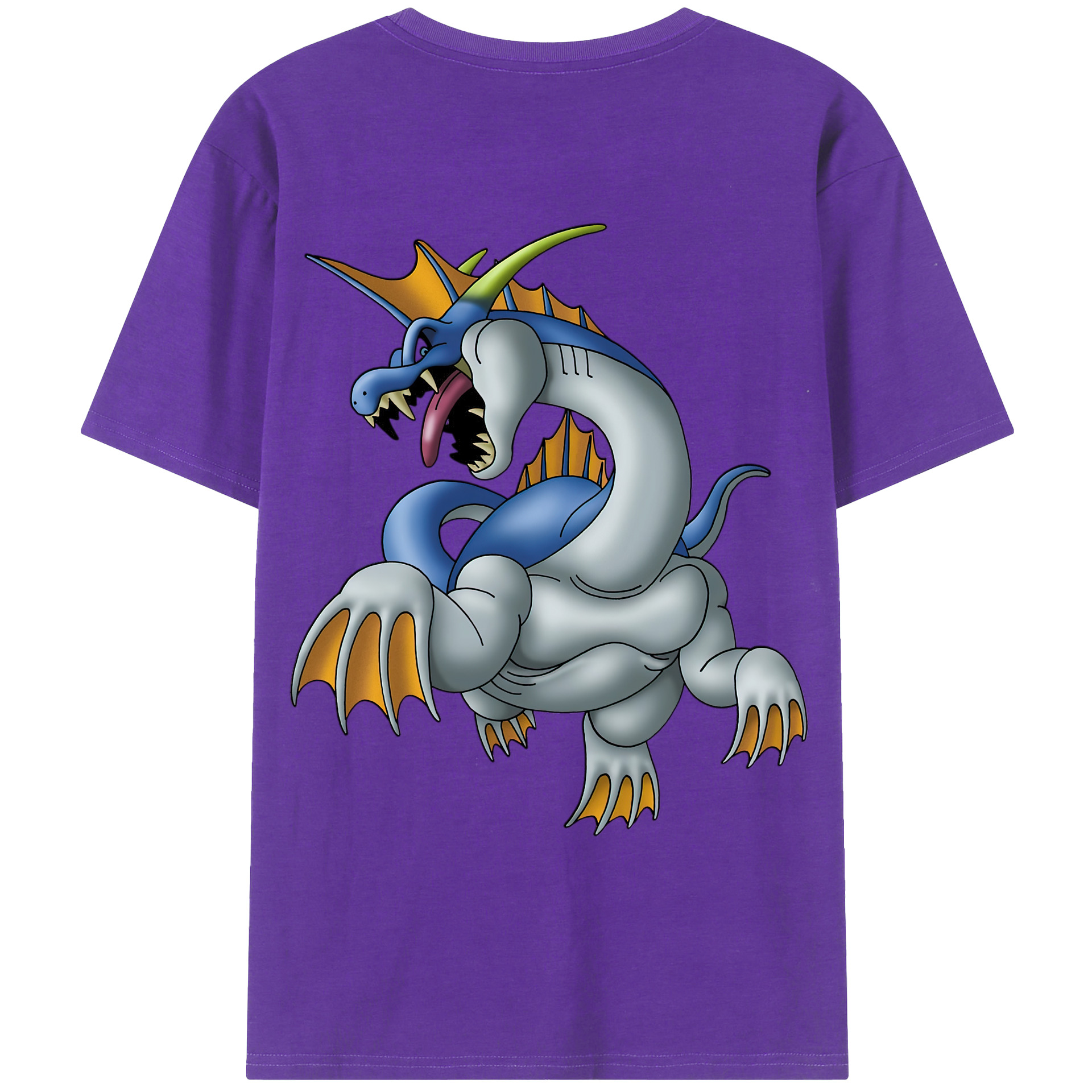 （画像用） ドラゴンクエスト Doragon Kuesuto Dragon Quest 綿100％ メンズ半袖Tシャツ（バックプリント） 通気性