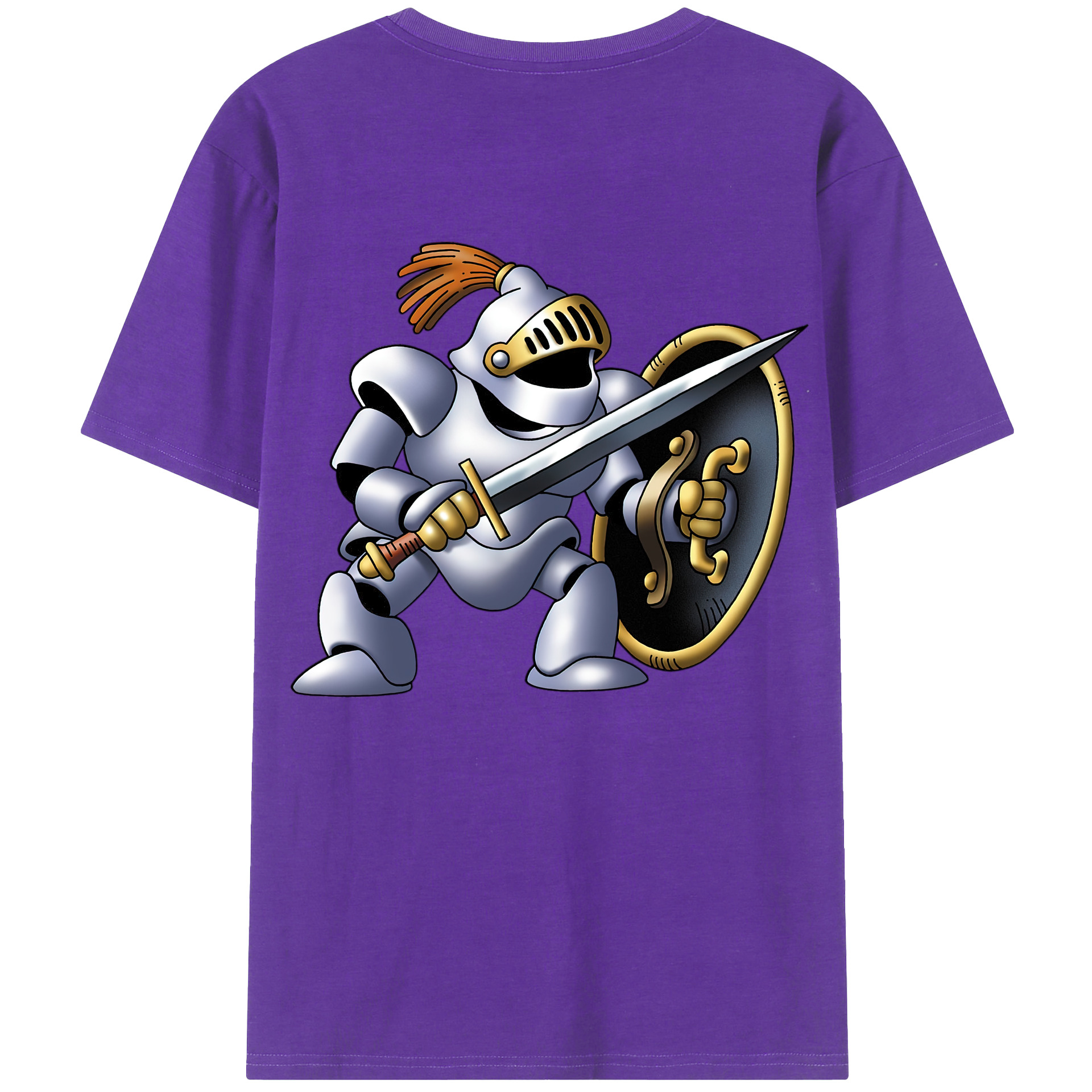 （画像用） ドラゴンクエスト Doragon Kuesuto Dragon Quest 綿100％ メンズ半袖Tシャツ（バックプリント） 通気性
