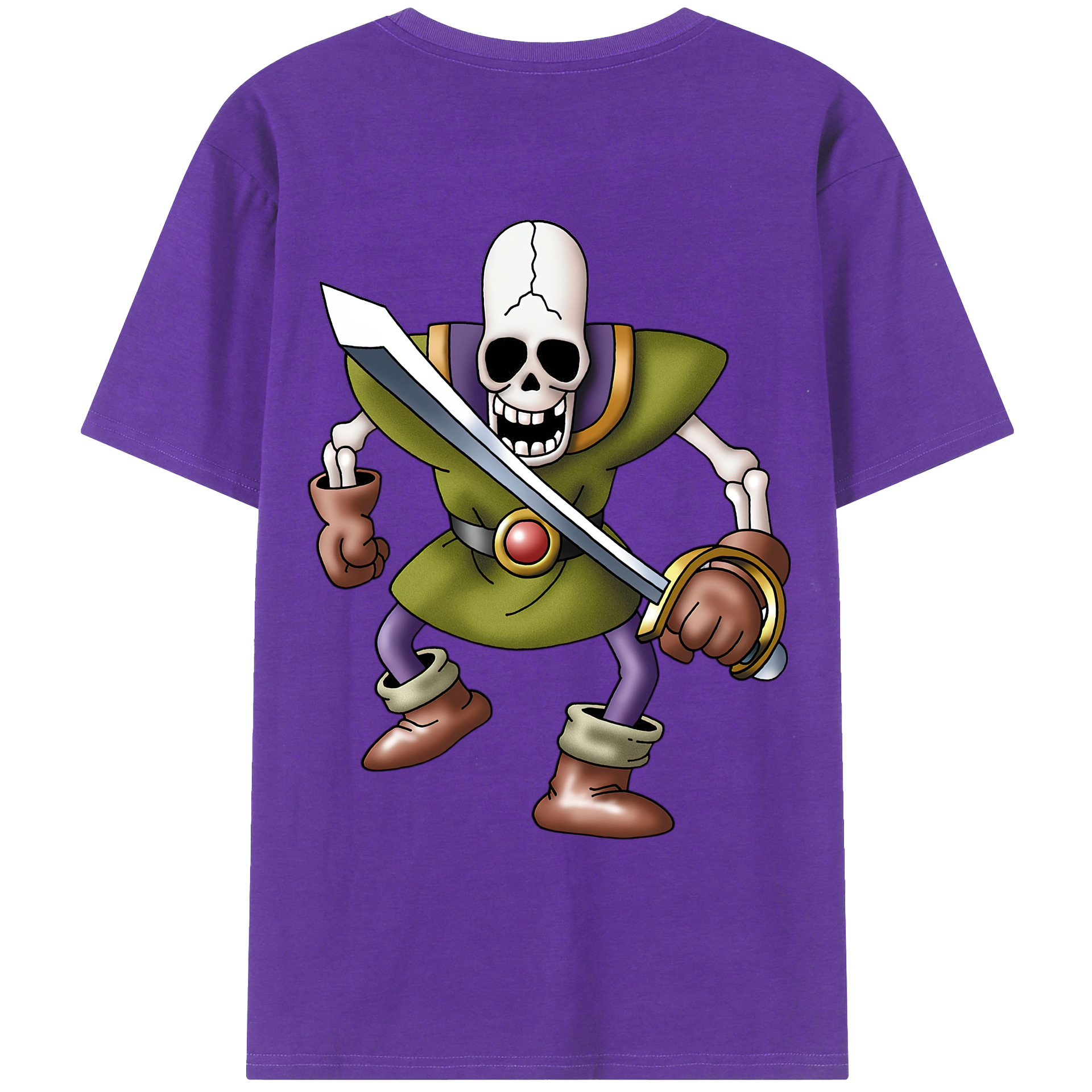 （画像用） ドラゴンクエスト Doragon Kuesuto Dragon Quest 綿100％ メンズ半袖Tシャツ（バックプリント） 通気性