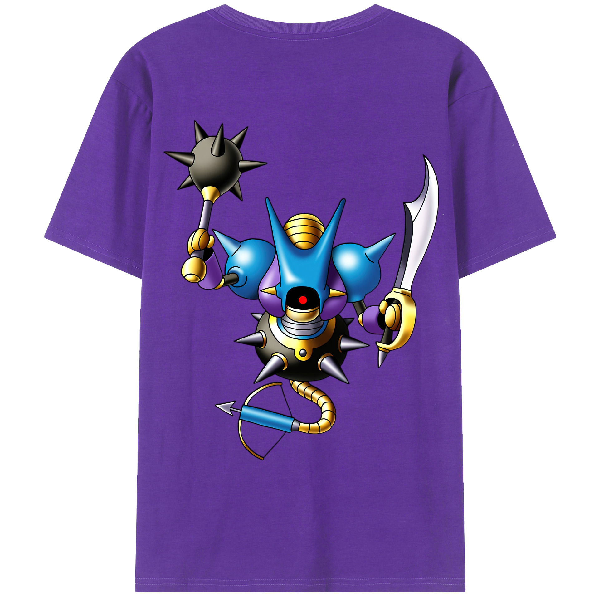 （画像用） ドラゴンクエスト Doragon Kuesuto Dragon Quest 綿100％ メンズ半袖Tシャツ（バックプリント） 通気性