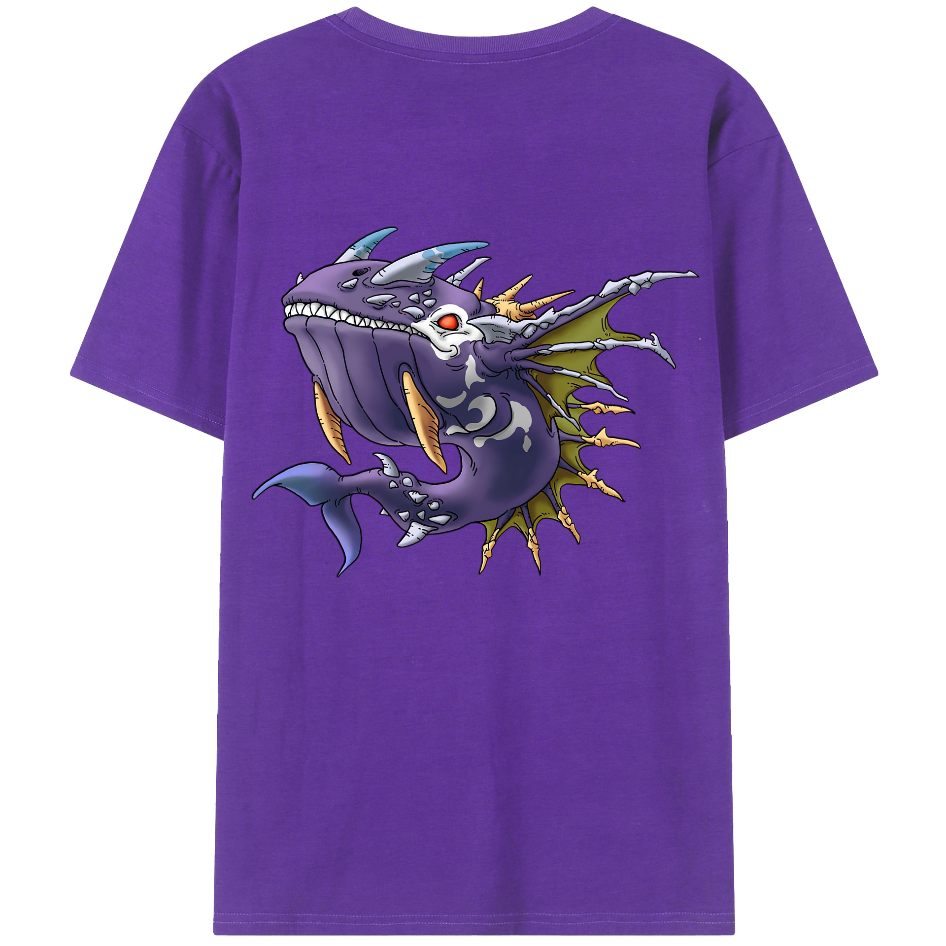 （画像用） ドラゴンクエスト Doragon Kuesuto Dragon Quest 綿100％ メンズ半袖Tシャツ（バックプリント） 通気性