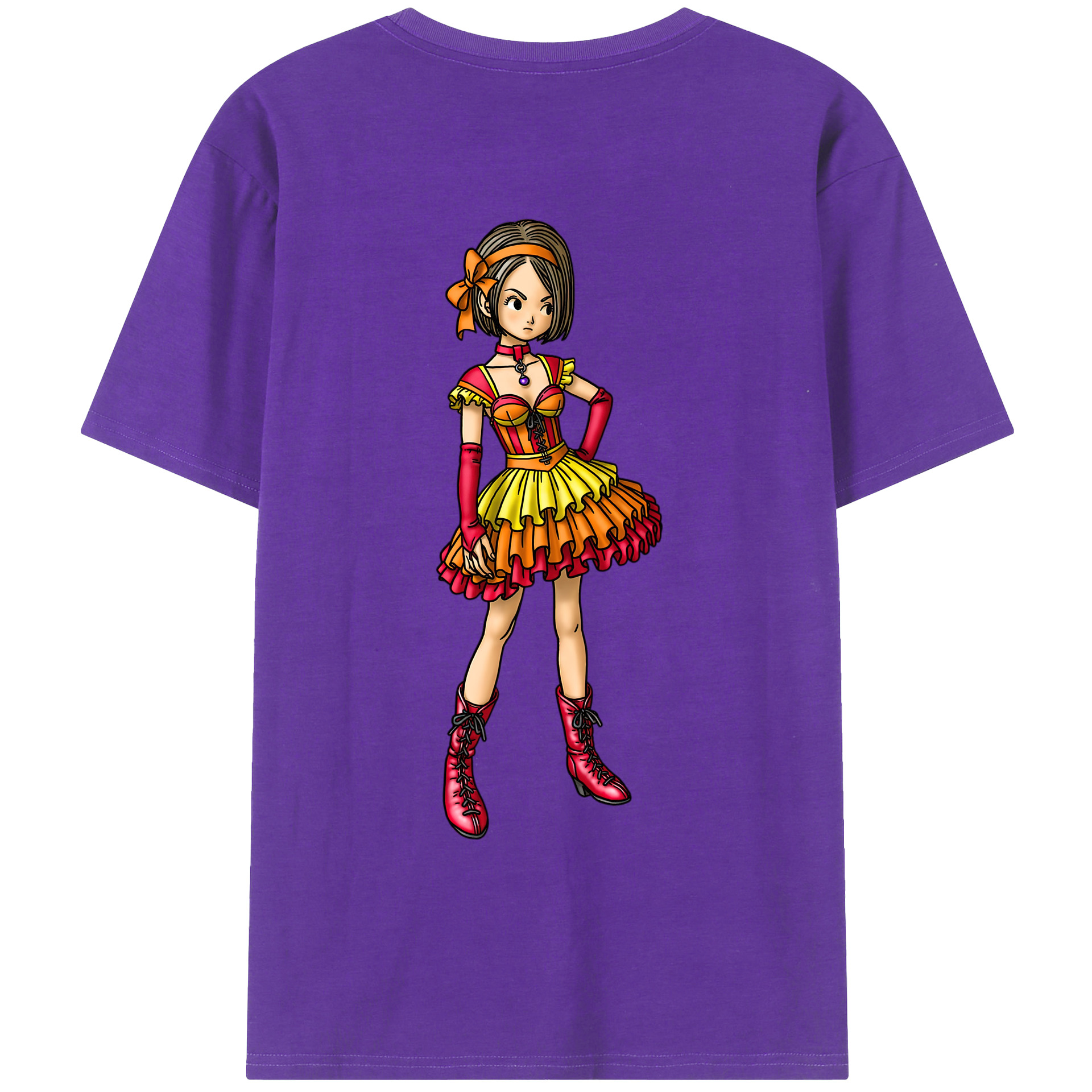 （画像用） ドラゴンクエスト Doragon Kuesuto Dragon Quest 綿100％ メンズ半袖Tシャツ（バックプリント） 通気性