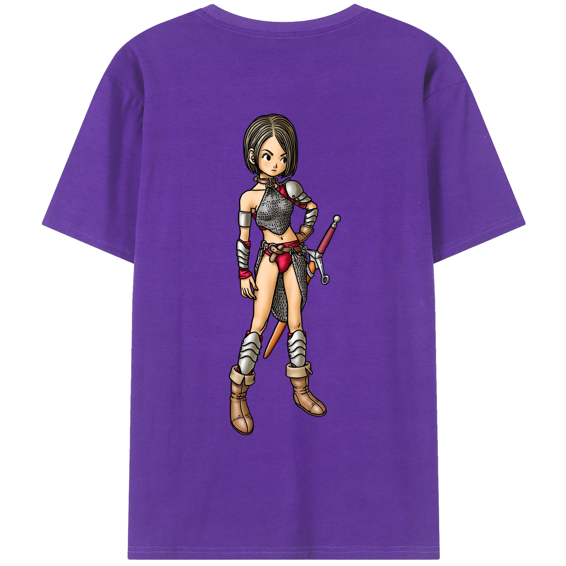（画像用） ドラゴンクエスト Doragon Kuesuto Dragon Quest 綿100％ メンズ半袖Tシャツ（バックプリント） 通気性