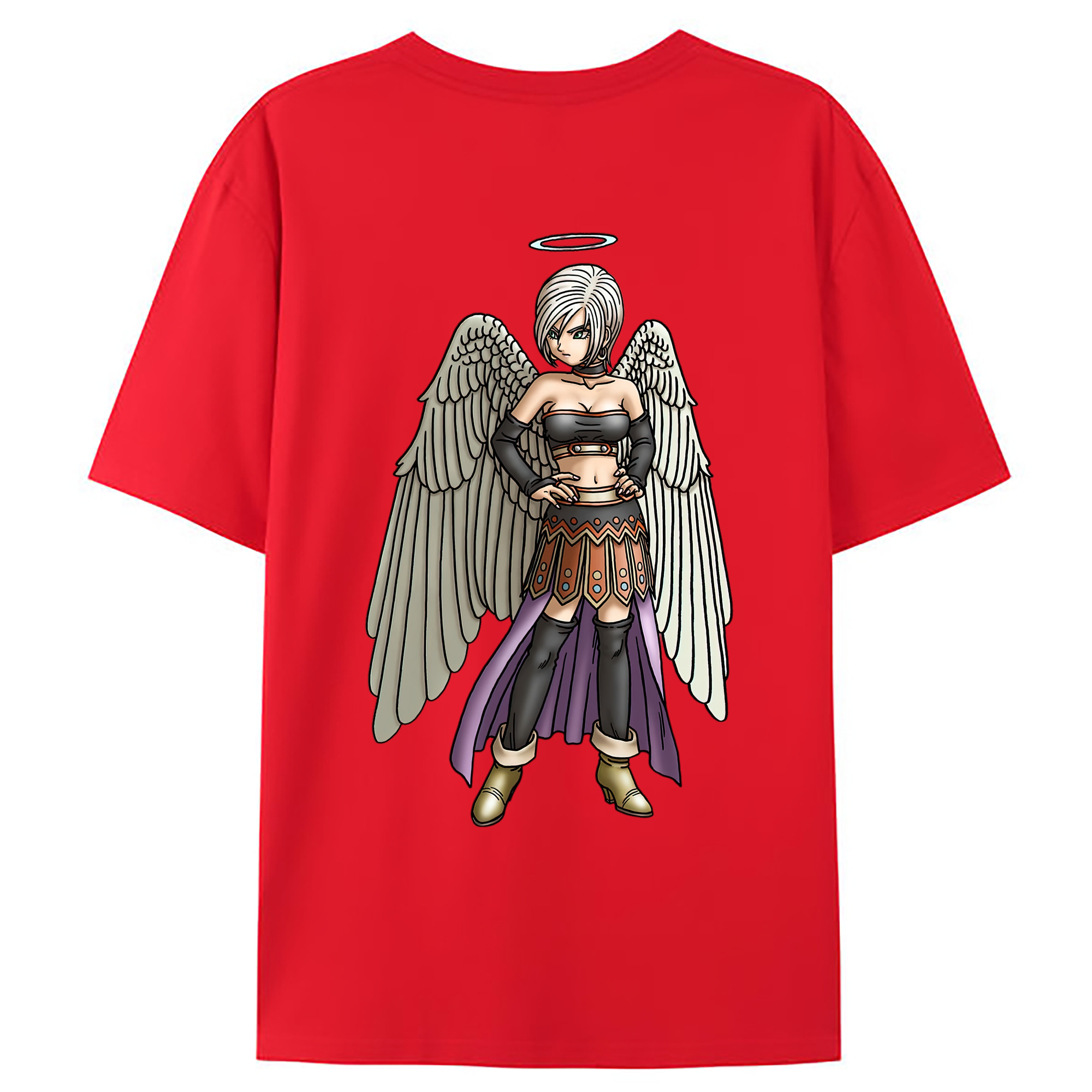 （画像用） ドラゴンクエスト Doragon Kuesuto Dragon Quest 綿100％ メンズ半袖Tシャツ（バックプリント） 通気性