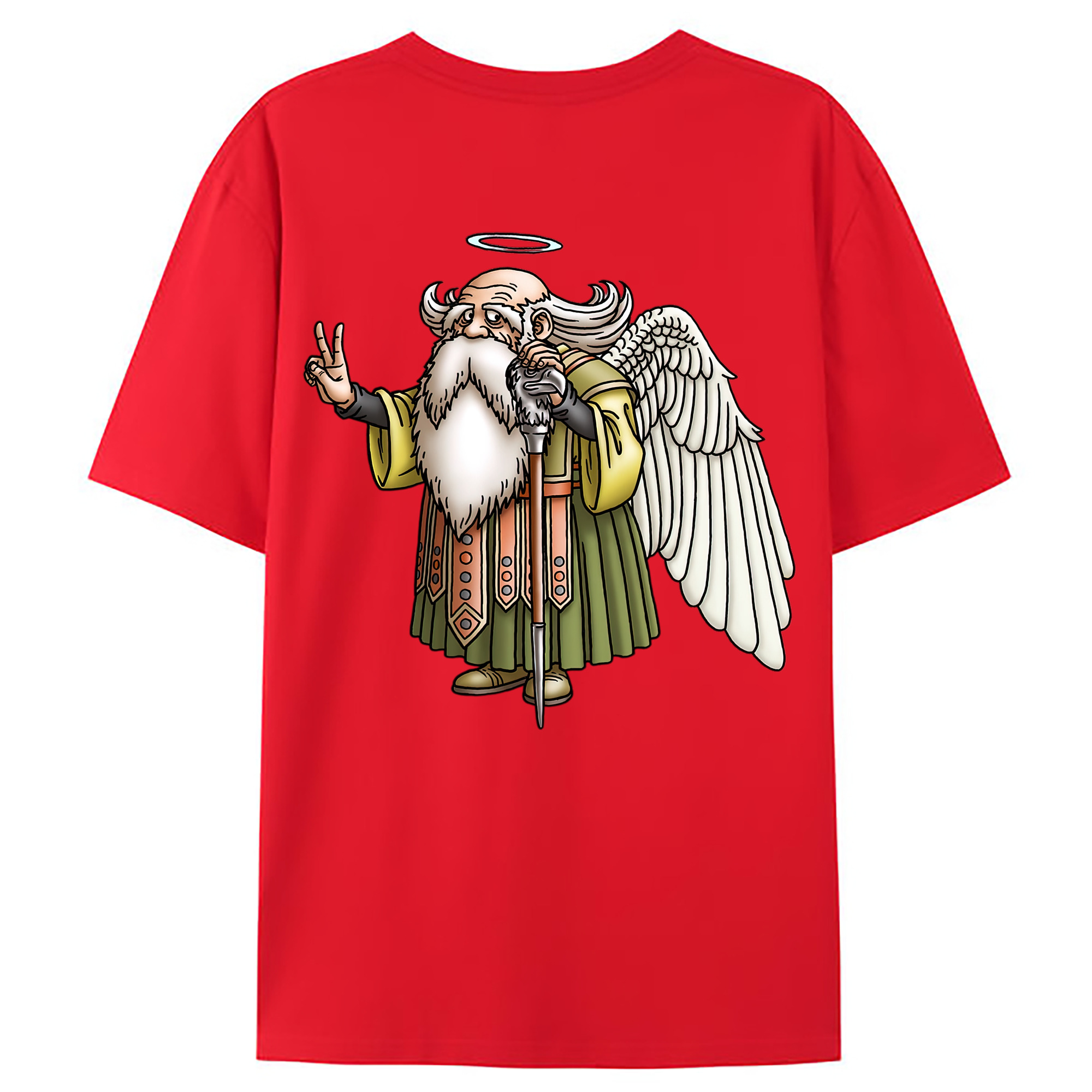 （画像用） ドラゴンクエスト Doragon Kuesuto Dragon Quest 綿100％ メンズ半袖Tシャツ（バックプリント） 通気性