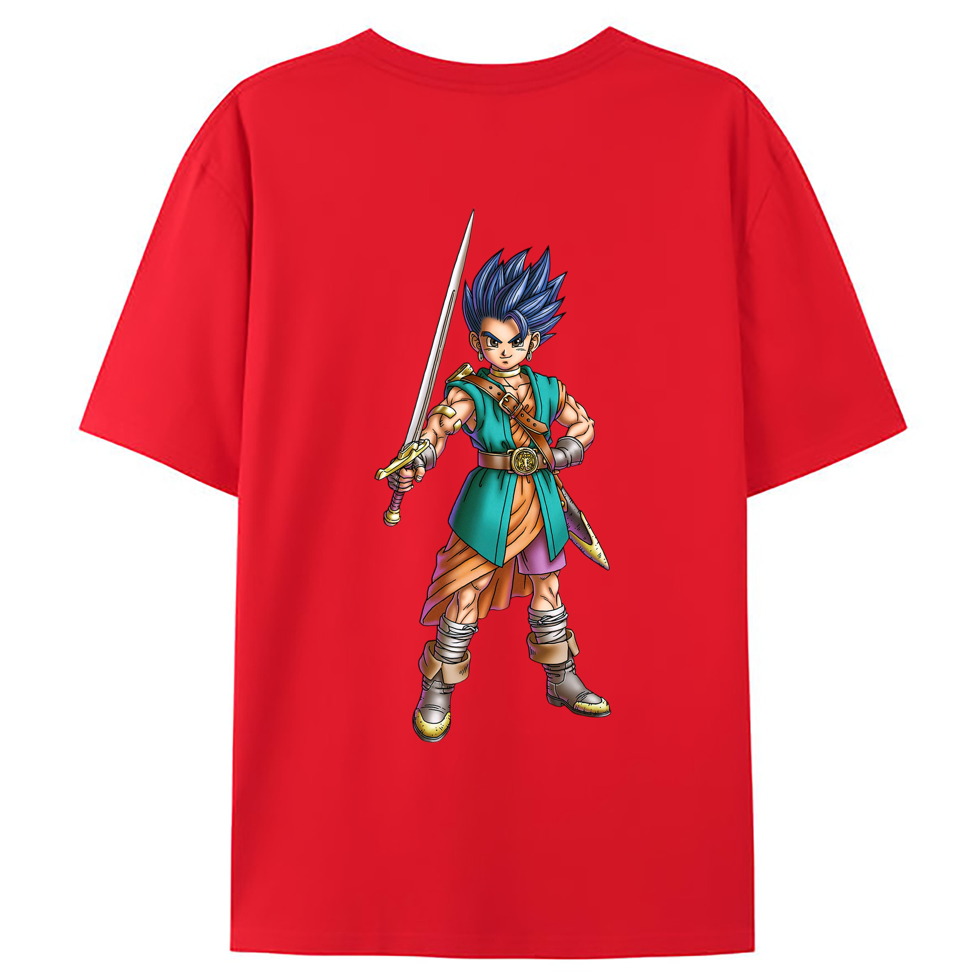 （画像用） ドラゴンクエスト Doragon Kuesuto Dragon Quest 綿100％ メンズ半袖Tシャツ（バックプリント） 通気性