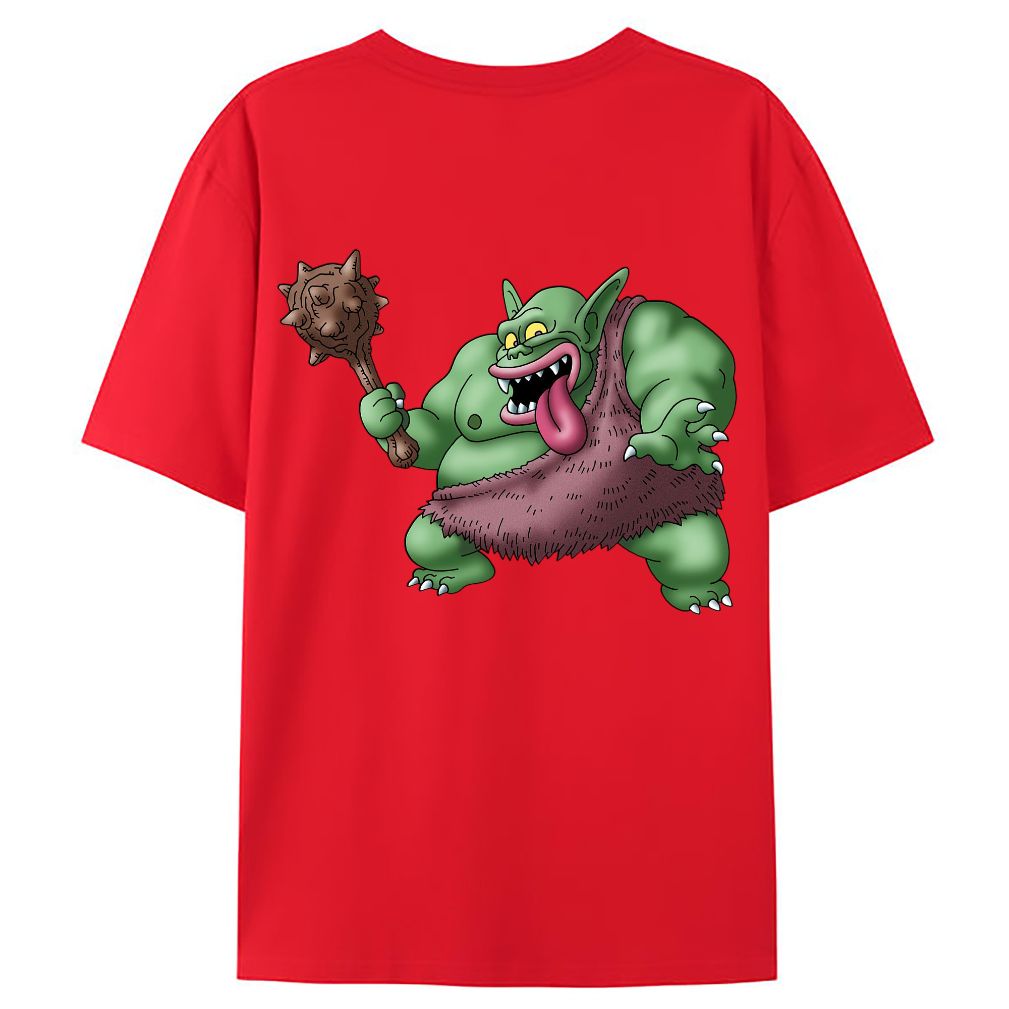 （画像用） ドラゴンクエスト Doragon Kuesuto Dragon Quest 綿100％ メンズ半袖Tシャツ（バックプリント） 通気性
