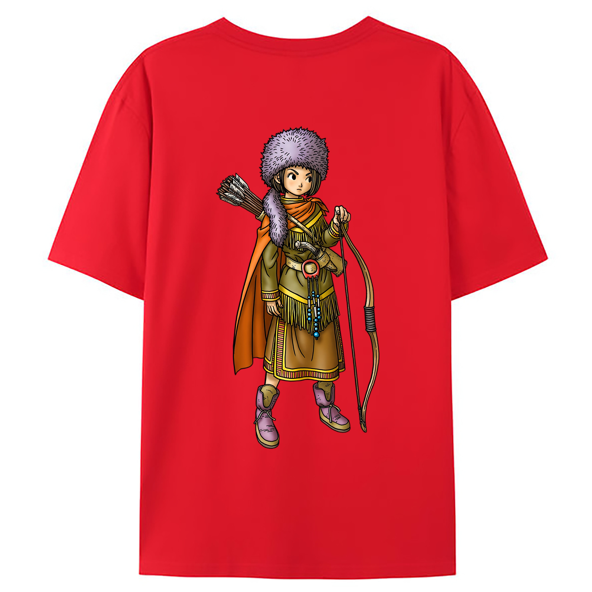 （画像用） ドラゴンクエスト Doragon Kuesuto Dragon Quest 綿100％ メンズ半袖Tシャツ（バックプリント） 通気性