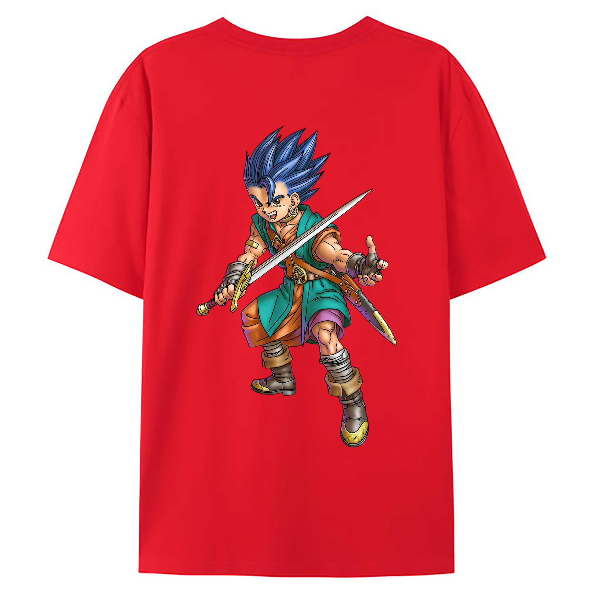 （画像用） ドラゴンクエスト Doragon Kuesuto Dragon Quest 綿100％ メンズ半袖Tシャツ（バックプリント） 通気性