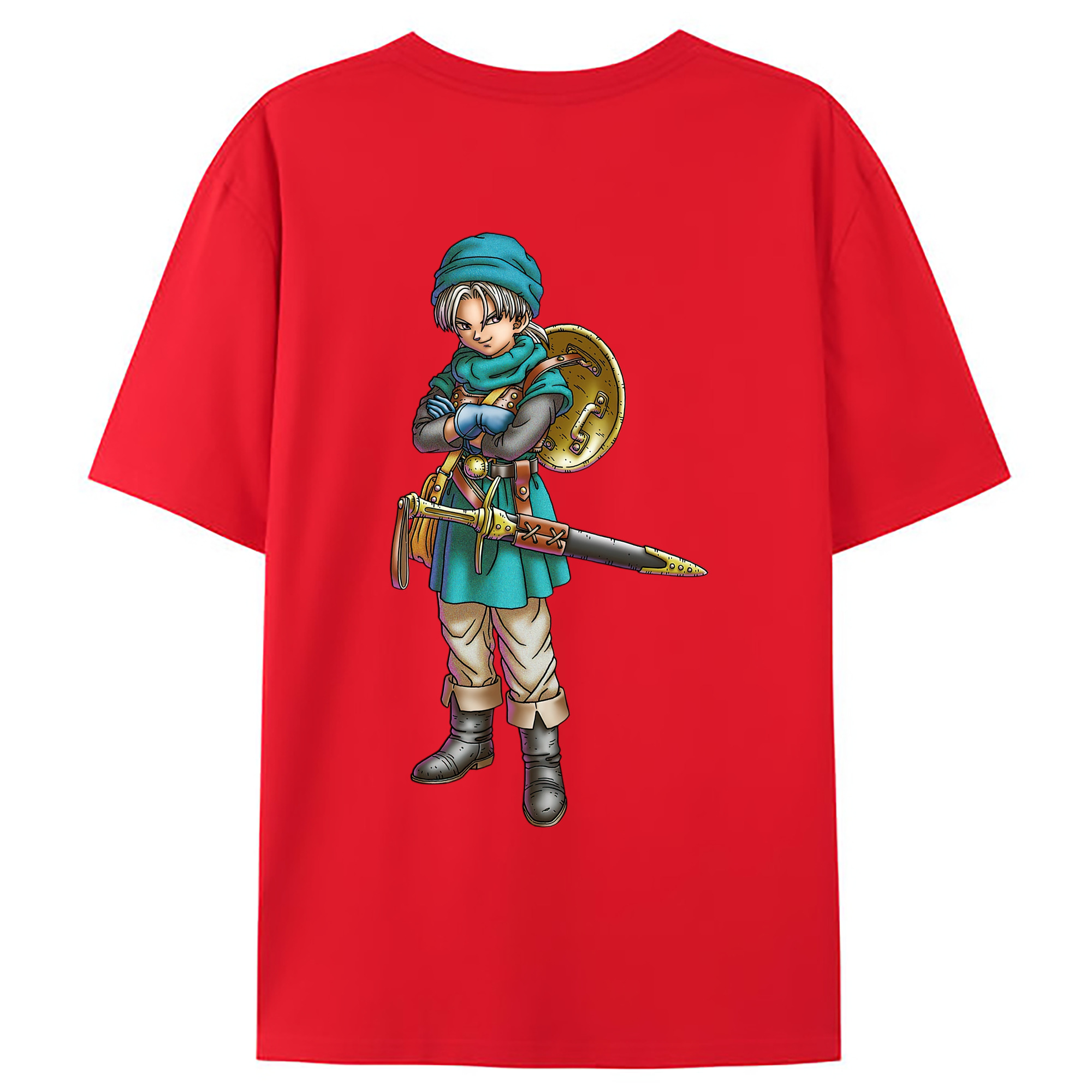 （画像用） ドラゴンクエスト Doragon Kuesuto Dragon Quest 綿100％ メンズ半袖Tシャツ（バックプリント） 通気性