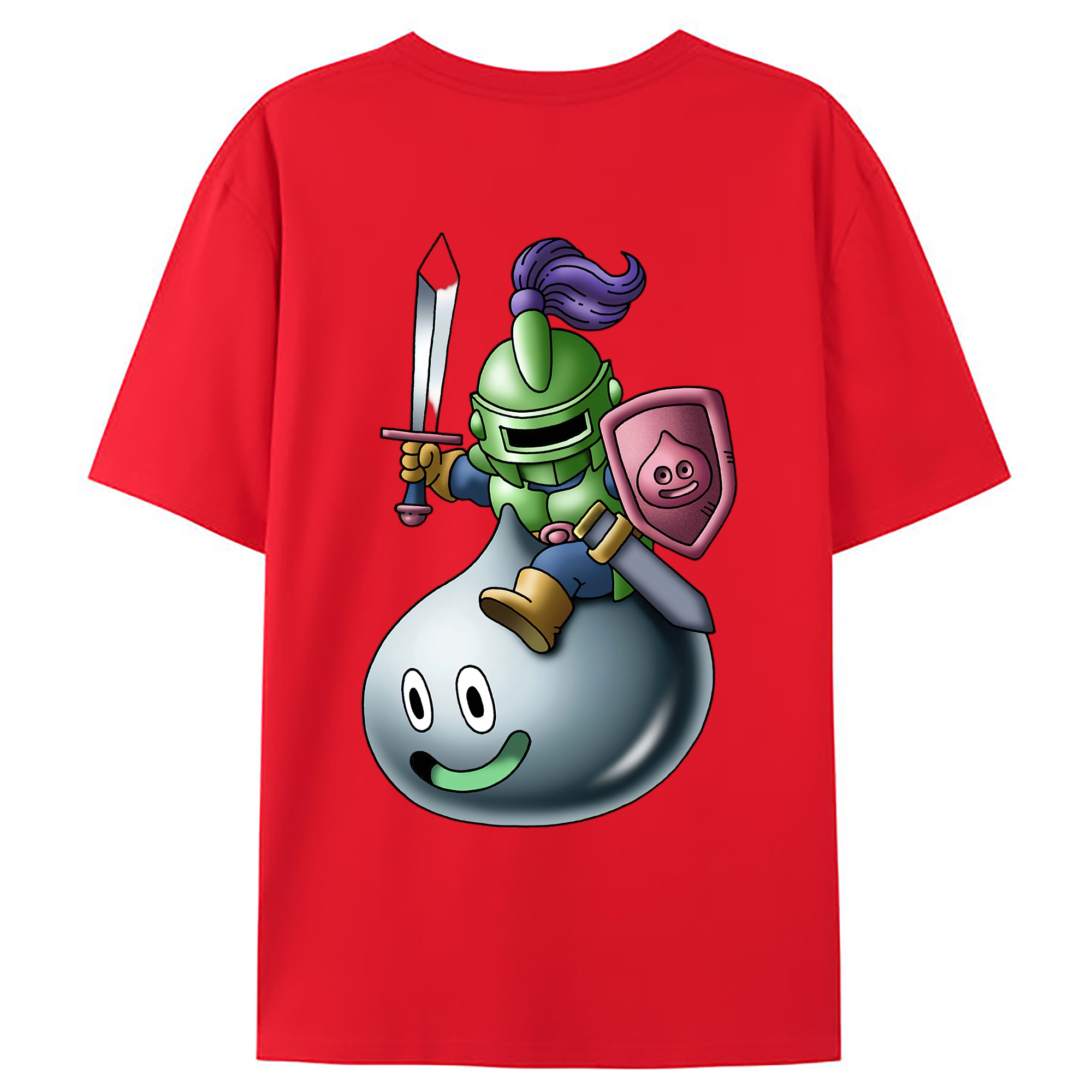 （画像用） ドラゴンクエスト Doragon Kuesuto Dragon Quest 綿100％ メンズ半袖Tシャツ（バックプリント） 通気性