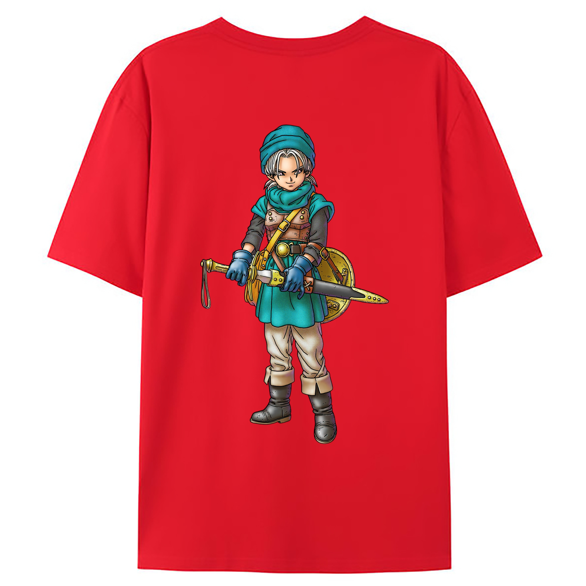 （画像用） ドラゴンクエスト Doragon Kuesuto Dragon Quest 綿100％ メンズ半袖Tシャツ（バックプリント） 通気性