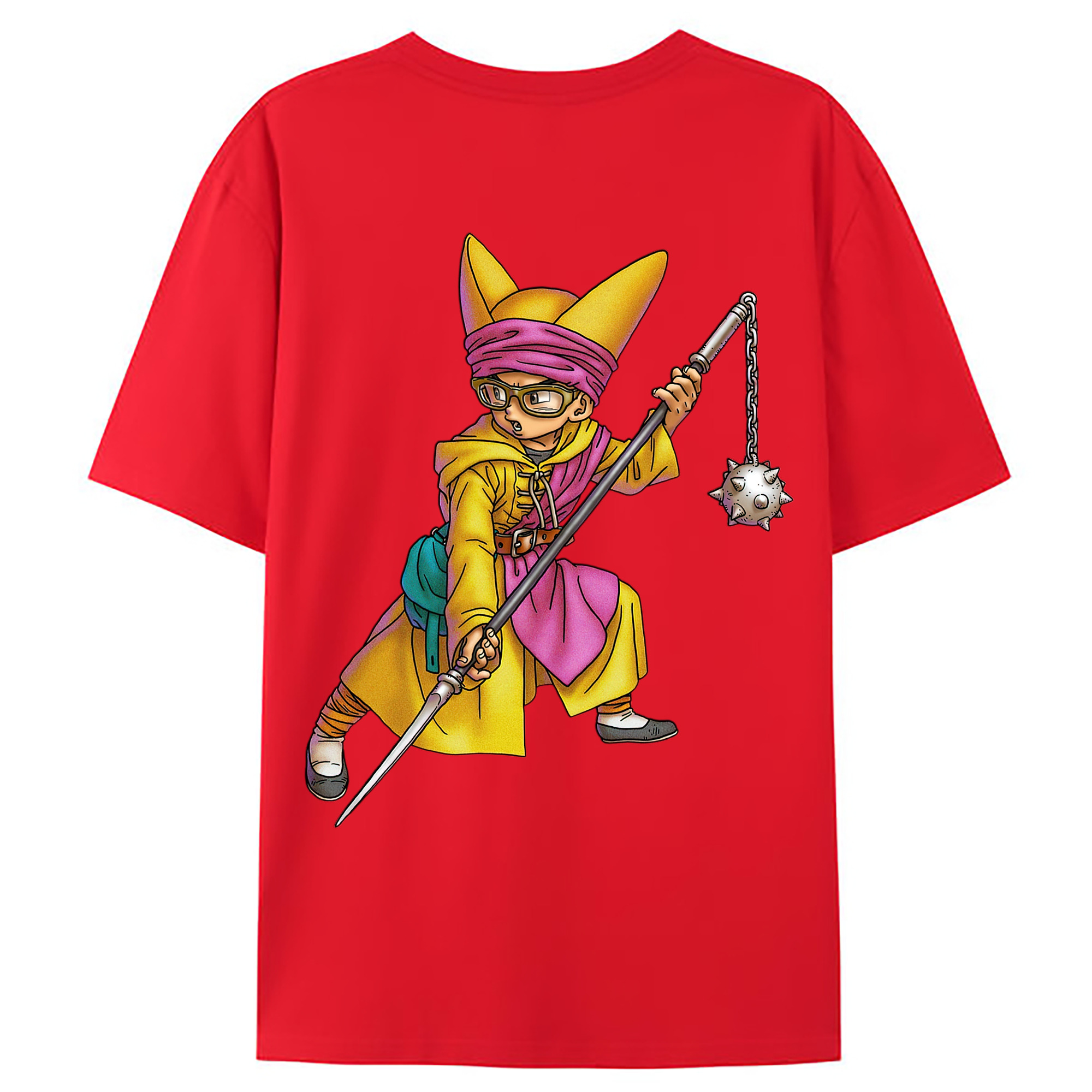 （画像用） ドラゴンクエスト Doragon Kuesuto Dragon Quest 綿100％ メンズ半袖Tシャツ（バックプリント） 通気性