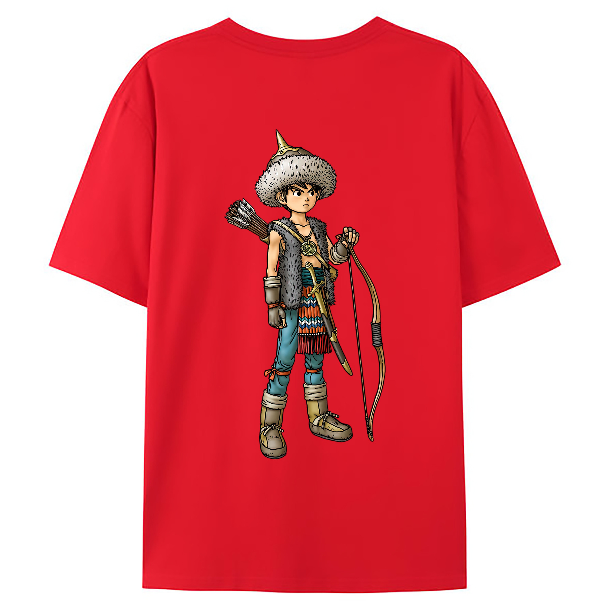 （画像用） ドラゴンクエスト Doragon Kuesuto Dragon Quest 綿100％ メンズ半袖Tシャツ（バックプリント） 通気性