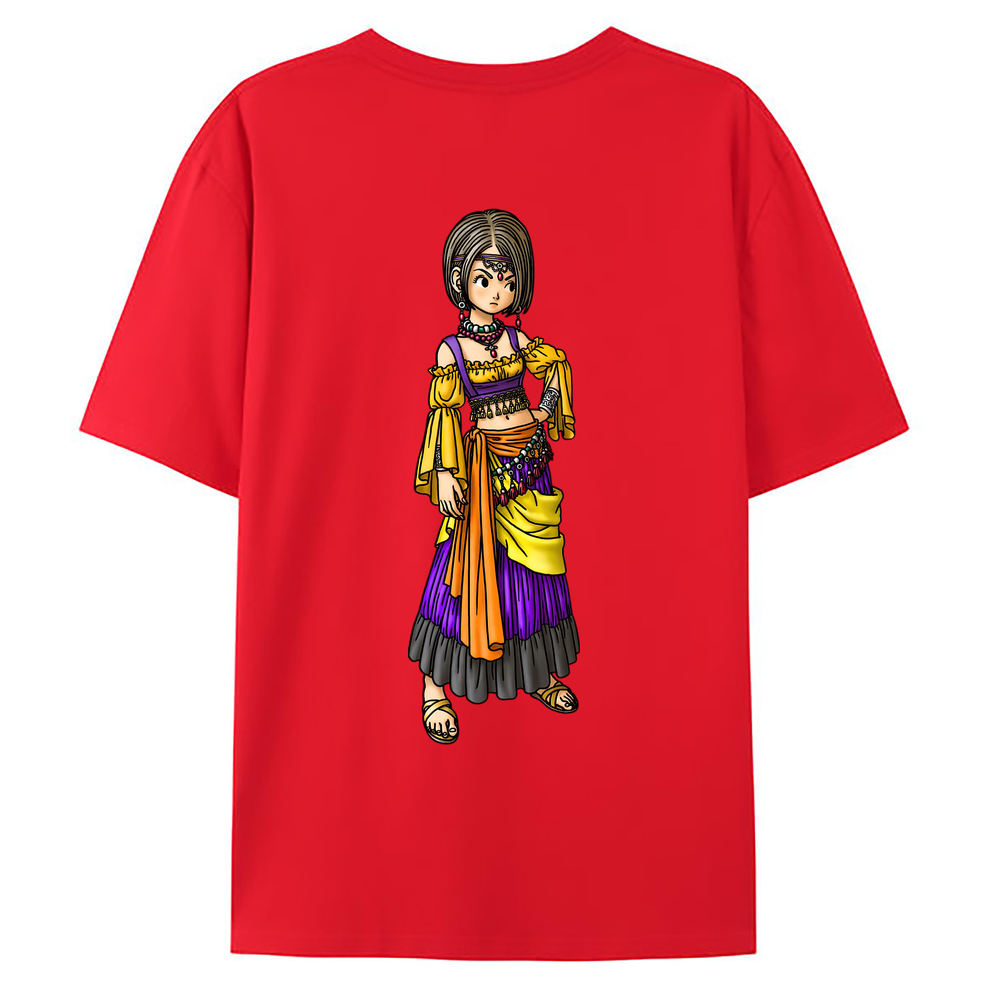 （画像用） ドラゴンクエスト Doragon Kuesuto Dragon Quest 綿100％ メンズ半袖Tシャツ（バックプリント） 通気性