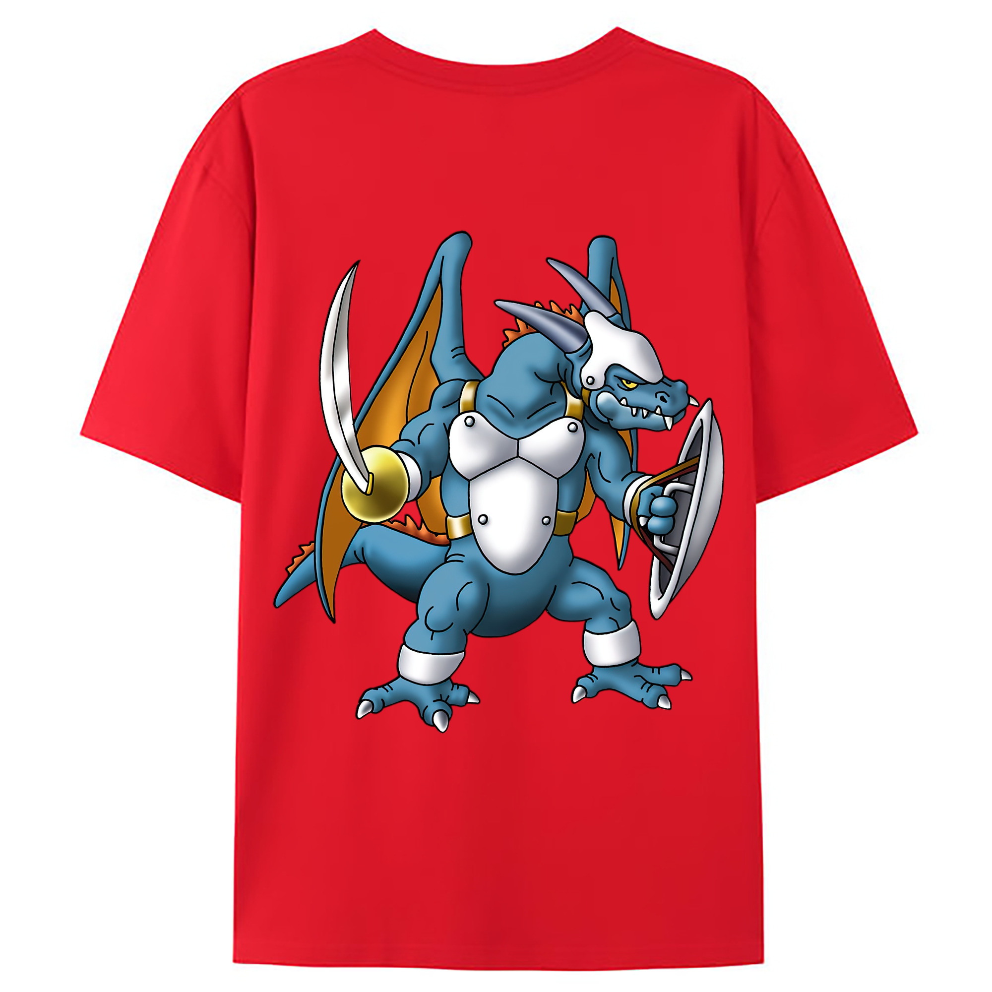 （画像用） ドラゴンクエスト Doragon Kuesuto Dragon Quest 綿100％ メンズ半袖Tシャツ（バックプリント） 通気性
