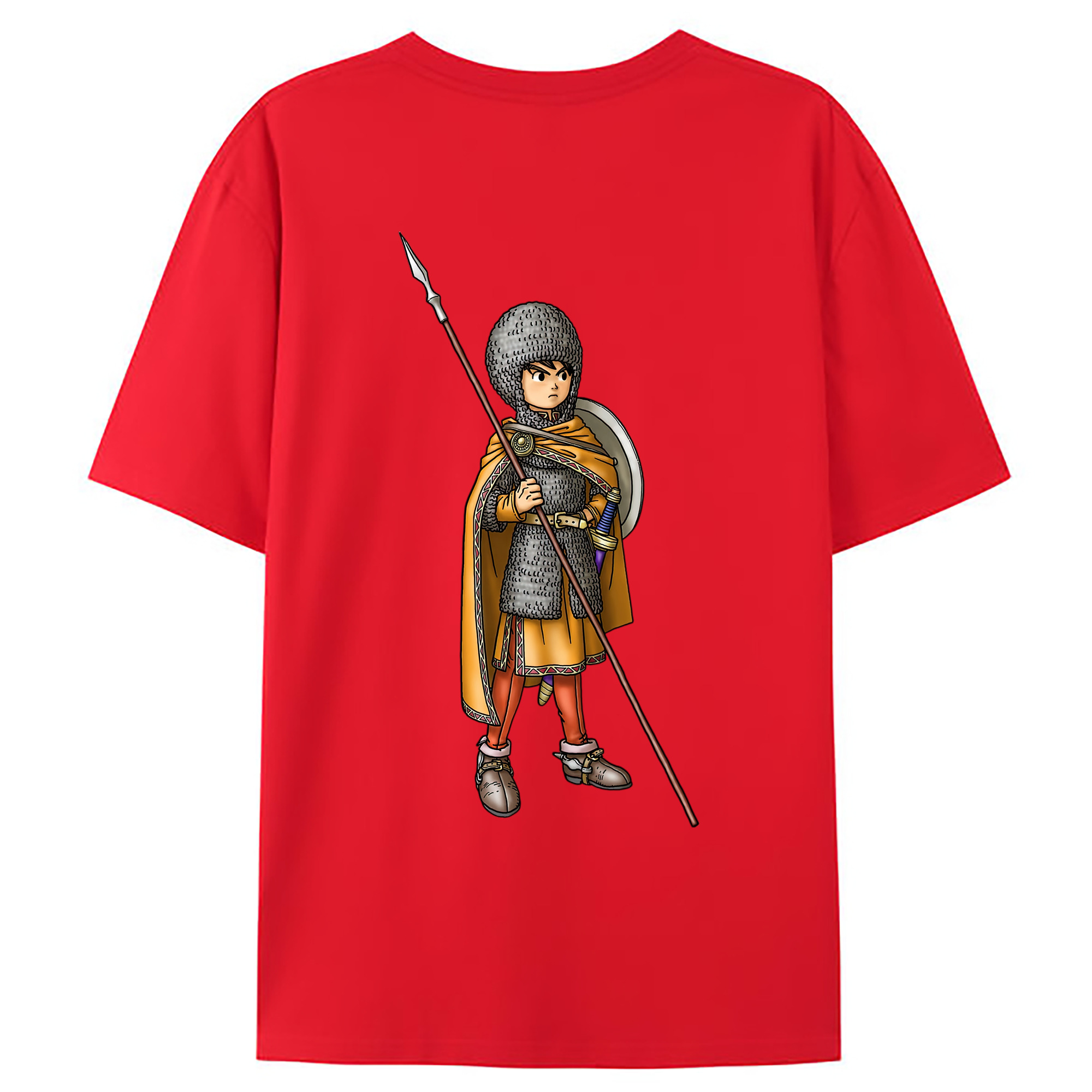 （画像用） ドラゴンクエスト Doragon Kuesuto Dragon Quest 綿100％ メンズ半袖Tシャツ（バックプリント） 通気性