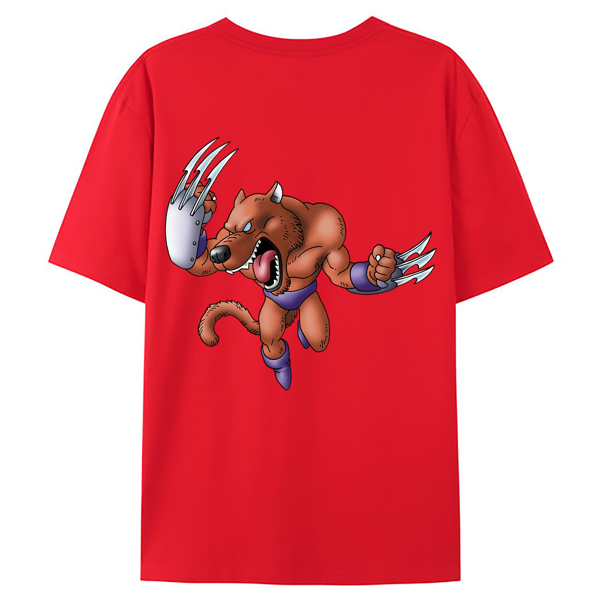 （画像用） ドラゴンクエスト Doragon Kuesuto Dragon Quest 綿100％ メンズ半袖Tシャツ（バックプリント） 通気性