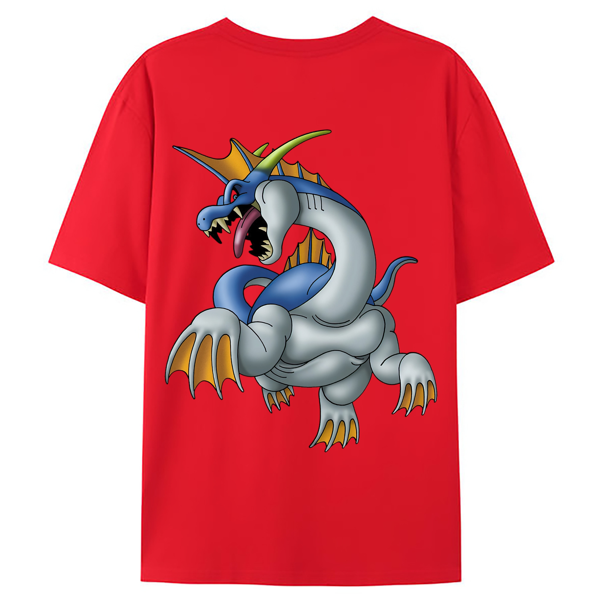 （画像用） ドラゴンクエスト Doragon Kuesuto Dragon Quest 綿100％ メンズ半袖Tシャツ（バックプリント） 通気性