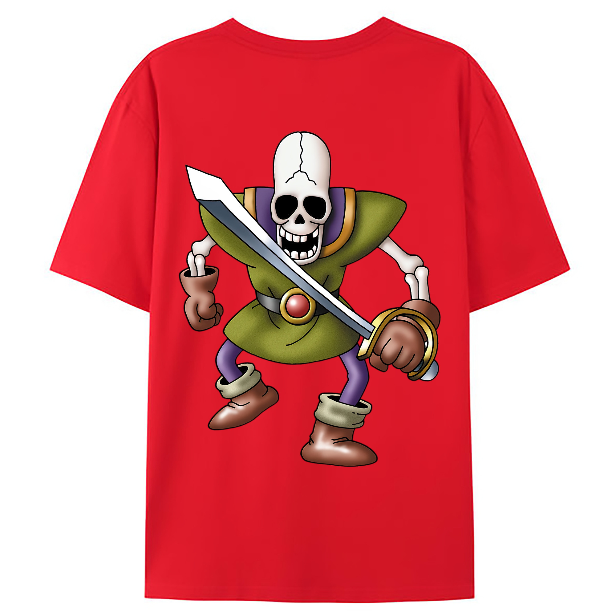 （画像用） ドラゴンクエスト Doragon Kuesuto Dragon Quest 綿100％ メンズ半袖Tシャツ（バックプリント） 通気性