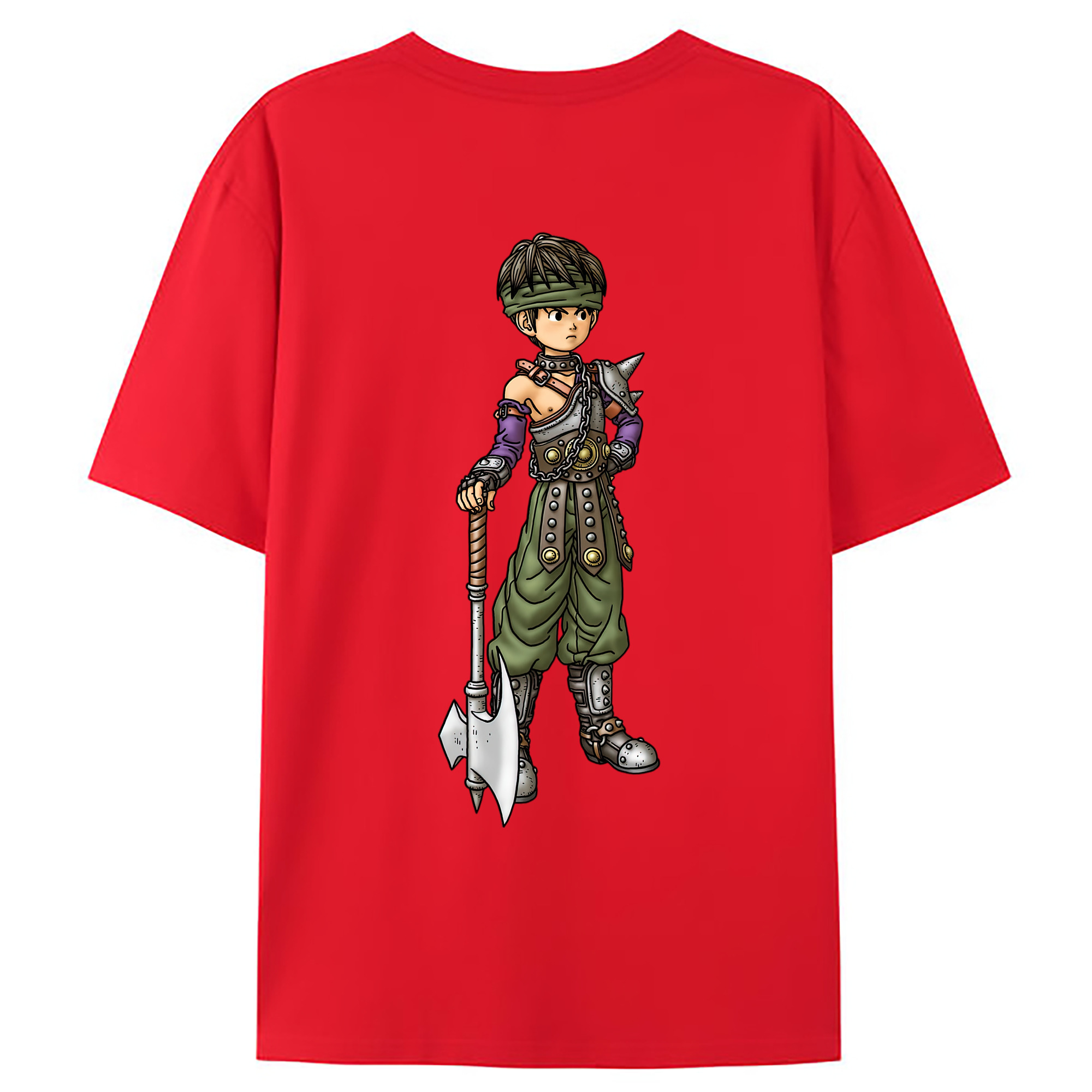 （画像用） ドラゴンクエスト Doragon Kuesuto Dragon Quest 綿100％ メンズ半袖Tシャツ（バックプリント） 通気性