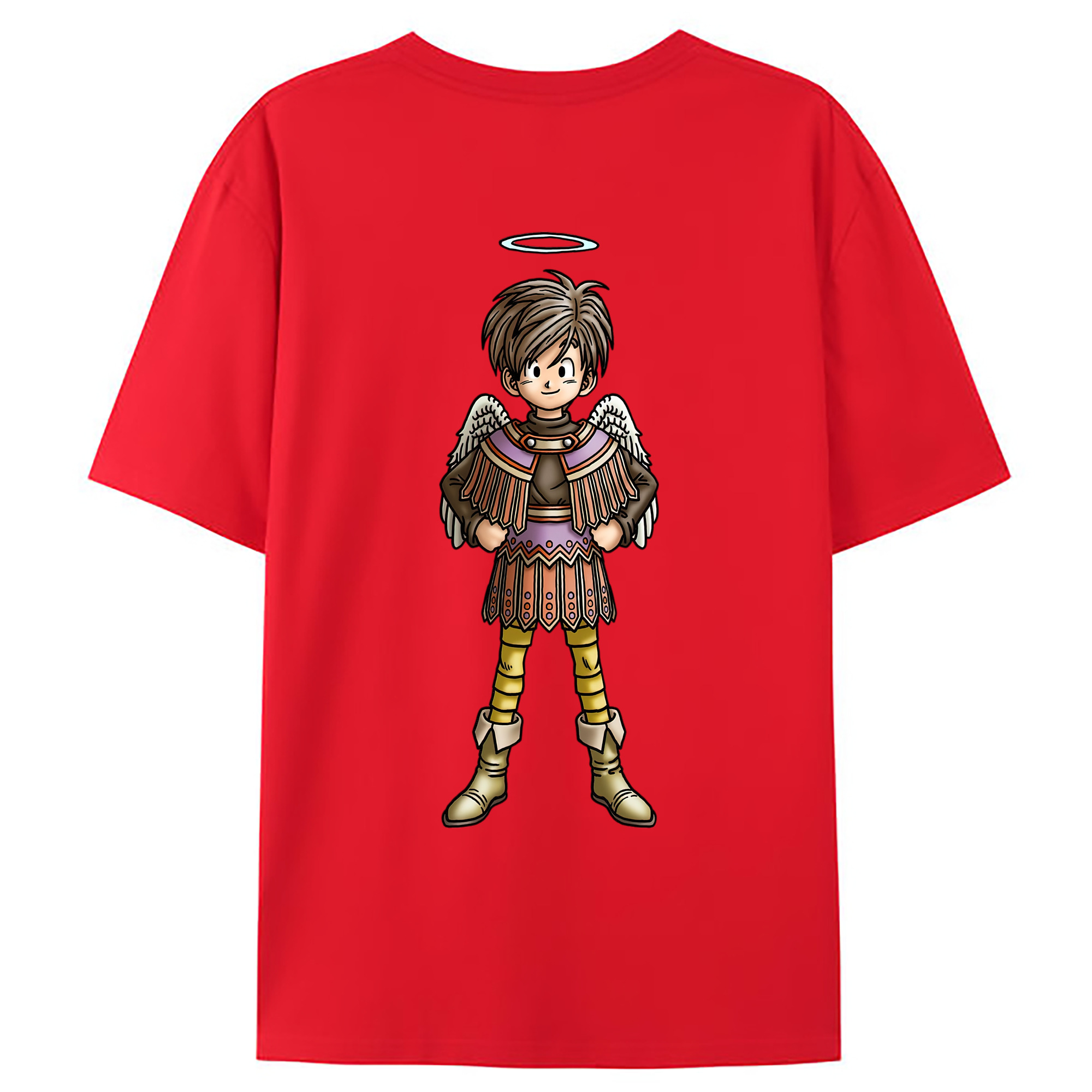 （画像用） ドラゴンクエスト Doragon Kuesuto Dragon Quest 綿100％ メンズ半袖Tシャツ（バックプリント） 通気性