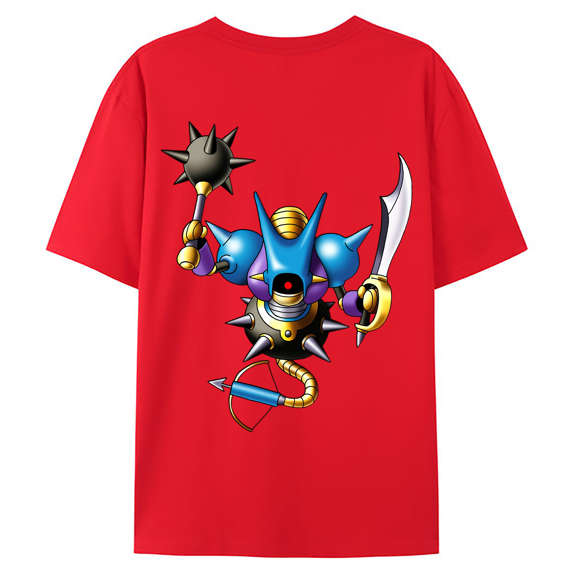 （画像用） ドラゴンクエスト Doragon Kuesuto Dragon Quest 綿100％ メンズ半袖Tシャツ（バックプリント） 通気性