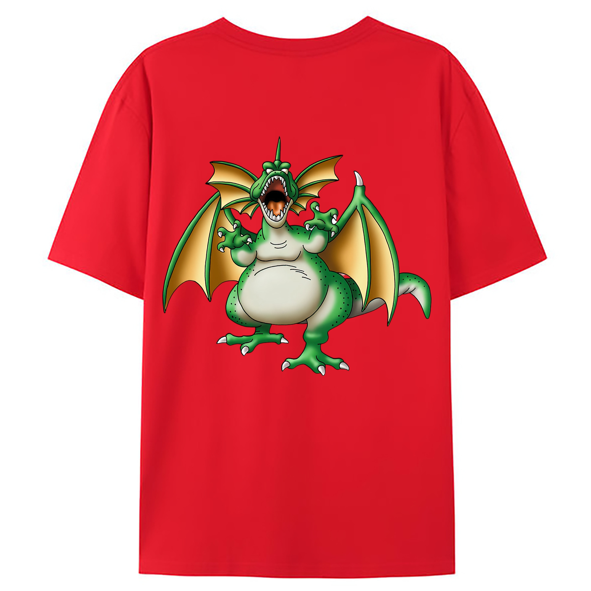 （画像用） ドラゴンクエスト Doragon Kuesuto Dragon Quest 綿100％ メンズ半袖Tシャツ（バックプリント） 通気性