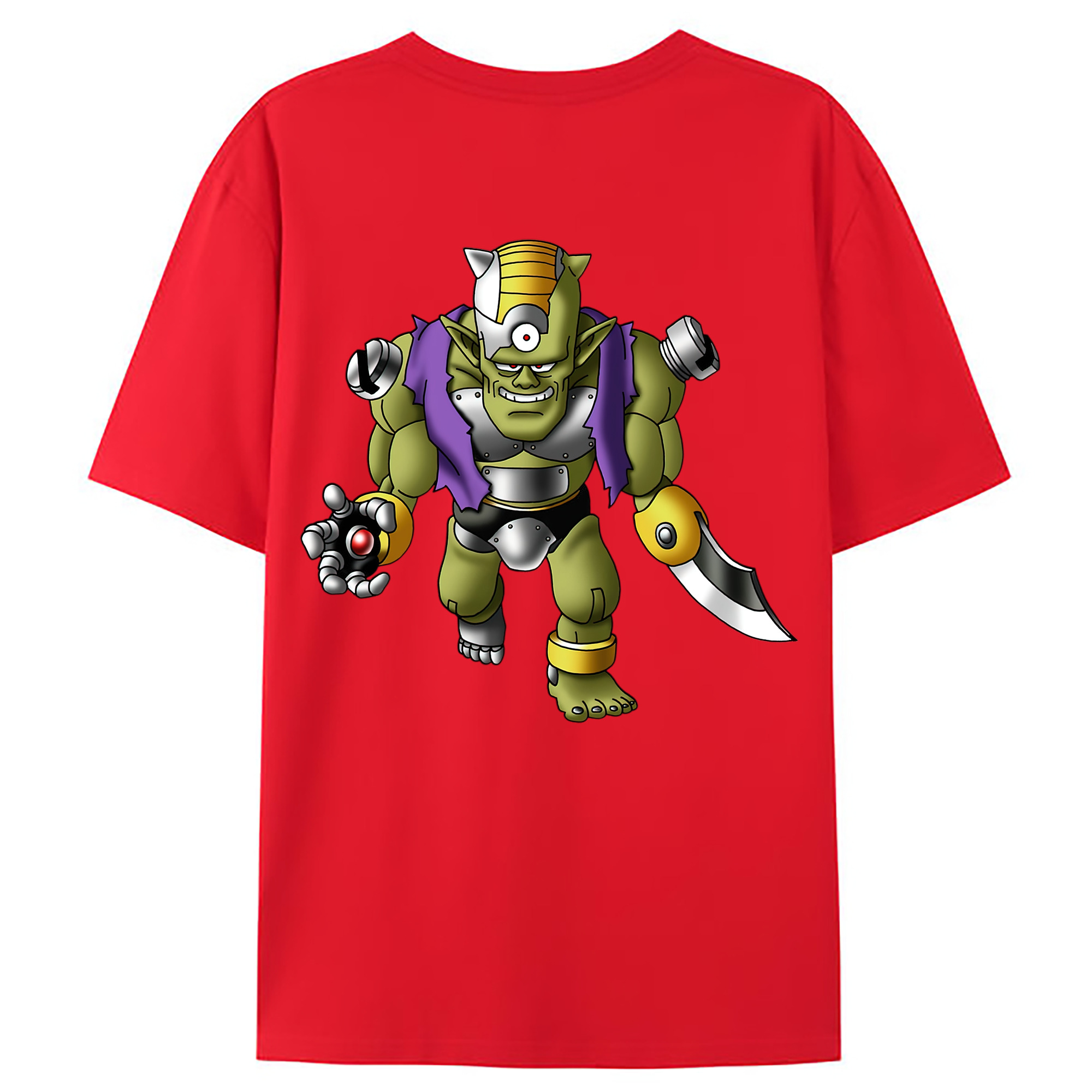 （画像用） ドラゴンクエスト Doragon Kuesuto Dragon Quest 綿100％ メンズ半袖Tシャツ（バックプリント） 通気性