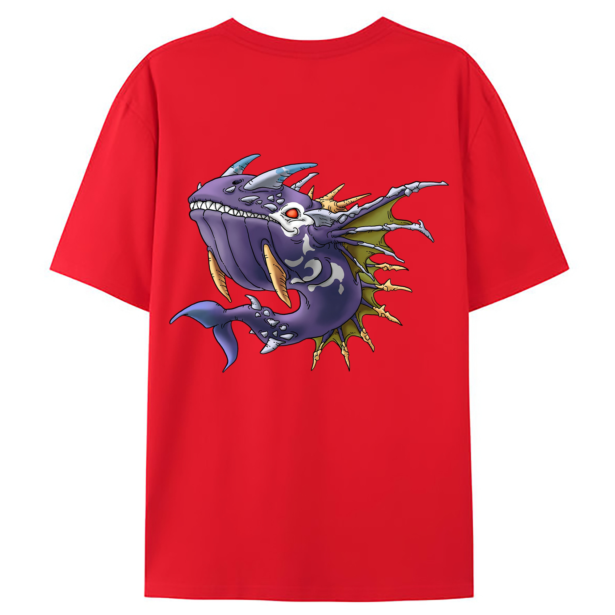 （画像用） ドラゴンクエスト Doragon Kuesuto Dragon Quest 綿100％ メンズ半袖Tシャツ（バックプリント） 通気性