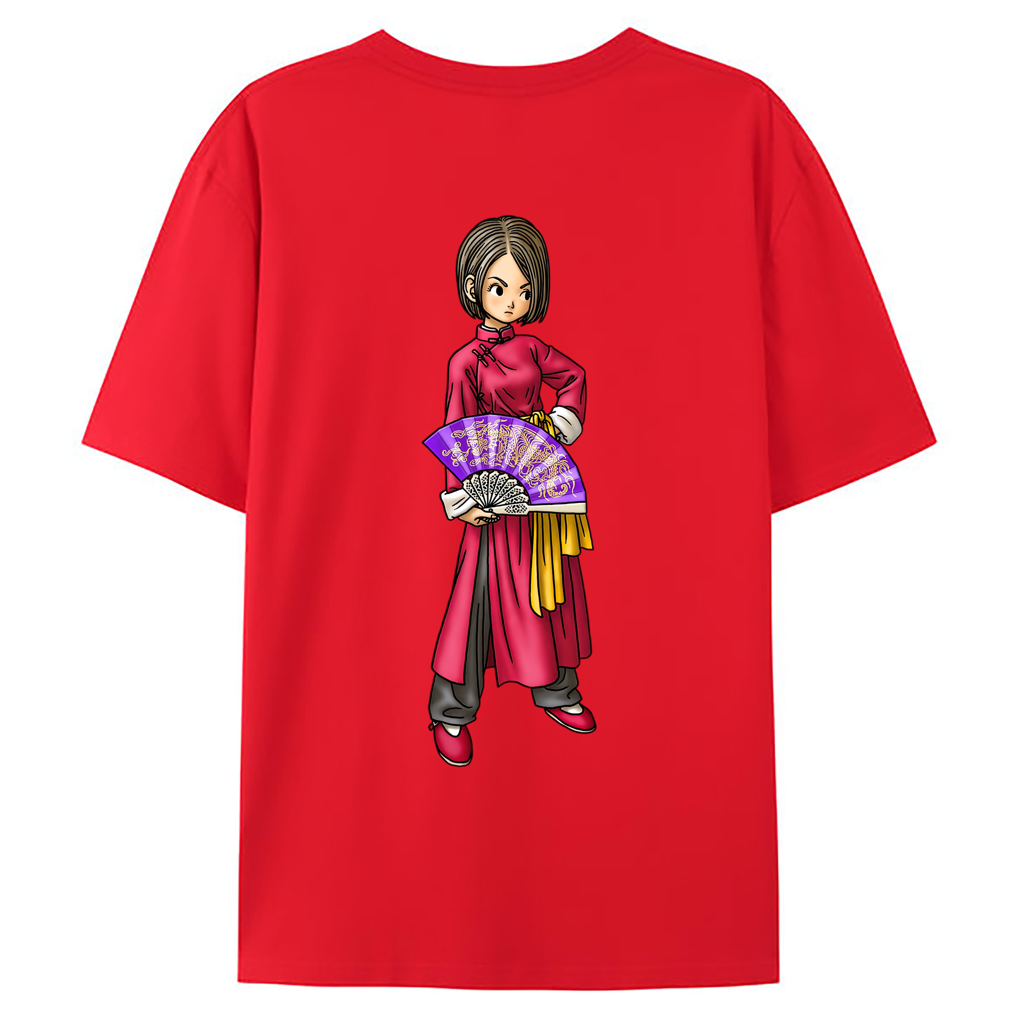 （画像用） ドラゴンクエスト Doragon Kuesuto Dragon Quest 綿100％ メンズ半袖Tシャツ（バックプリント） 通気性