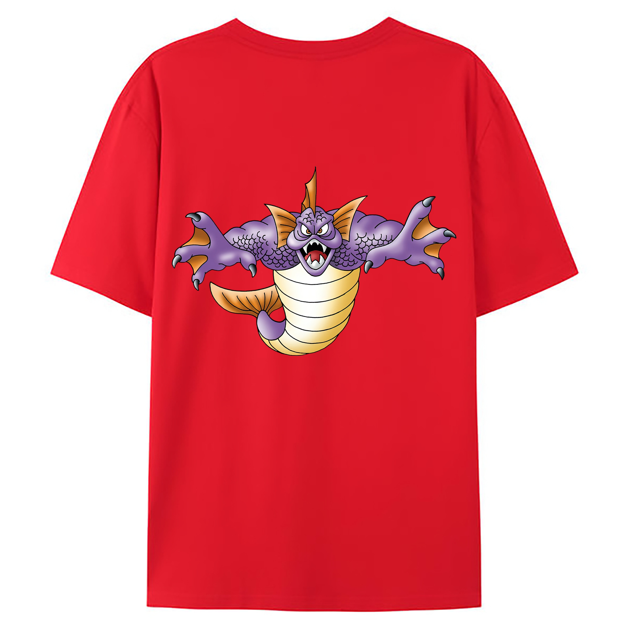（画像用） ドラゴンクエスト Doragon Kuesuto Dragon Quest 綿100％ メンズ半袖Tシャツ（バックプリント） 通気性