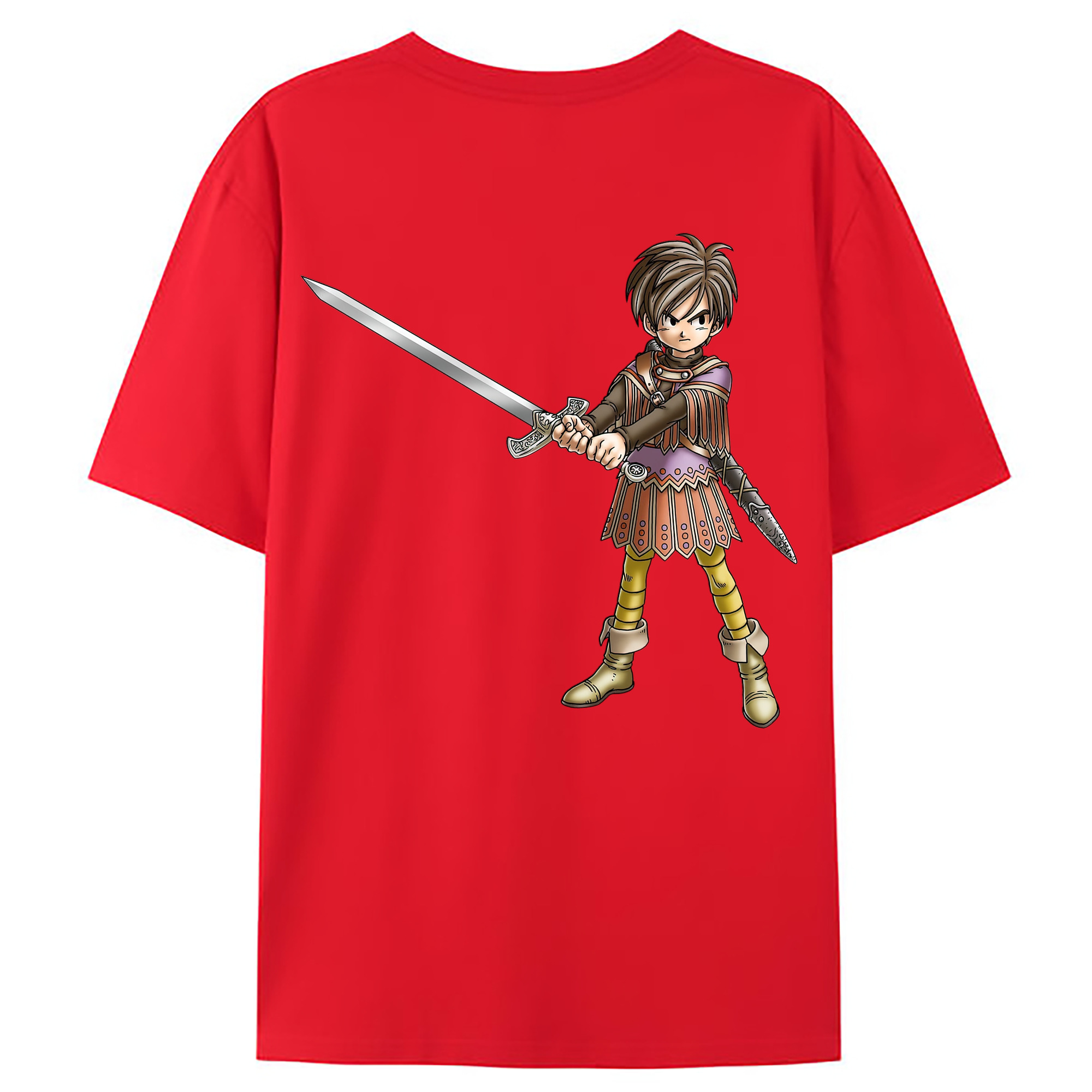（画像用） ドラゴンクエスト Doragon Kuesuto Dragon Quest 綿100％ メンズ半袖Tシャツ（バックプリント） 通気性