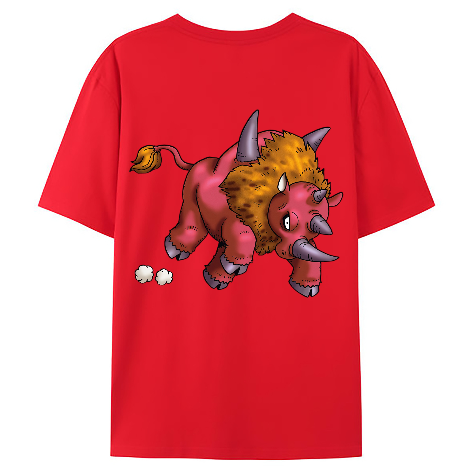 （画像用） ドラゴンクエスト Doragon Kuesuto Dragon Quest 綿100％ メンズ半袖Tシャツ（バックプリント） 通気性