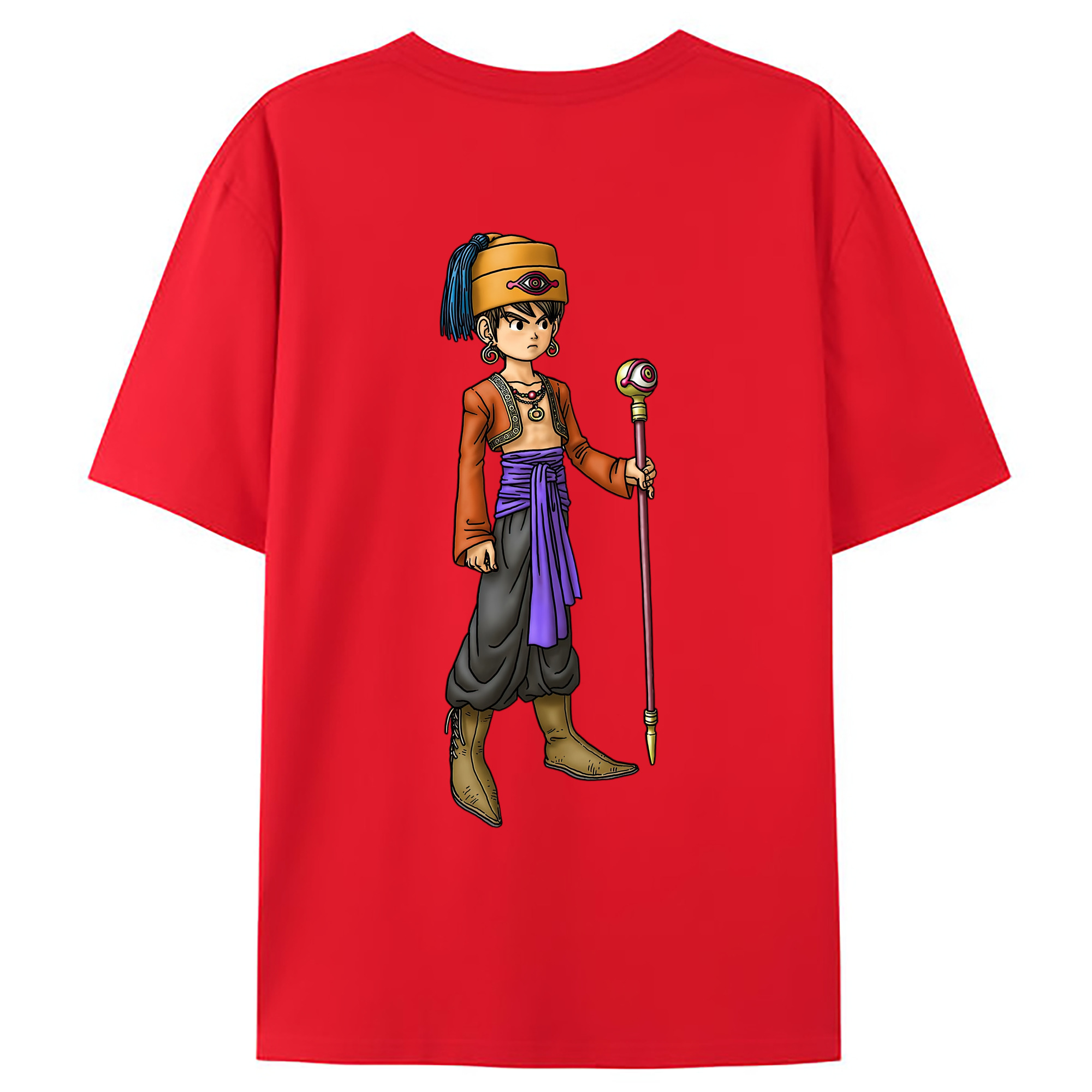 （画像用） ドラゴンクエスト Doragon Kuesuto Dragon Quest 綿100％ メンズ半袖Tシャツ（バックプリント） 通気性