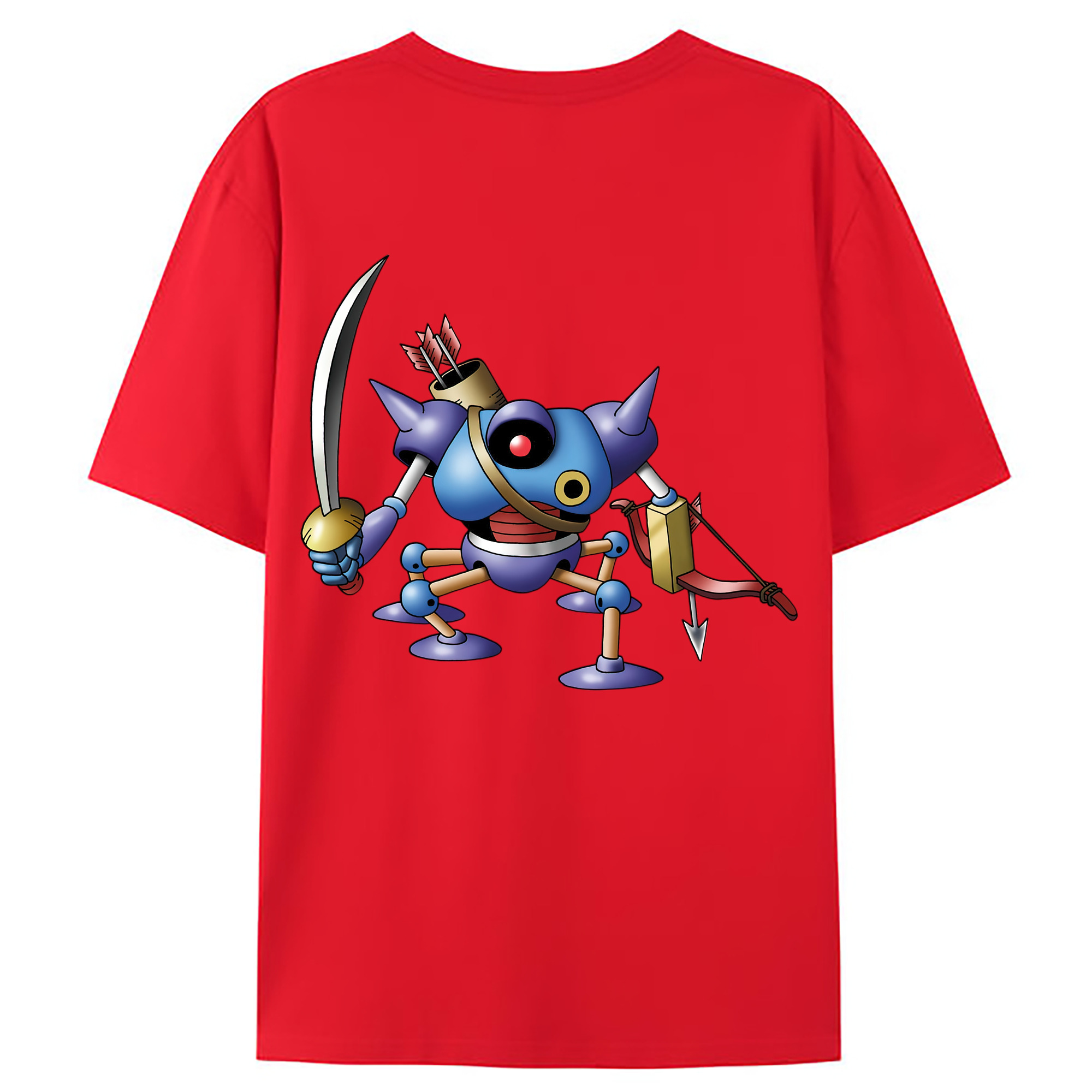 （画像用） ドラゴンクエスト Doragon Kuesuto Dragon Quest 綿100％ メンズ半袖Tシャツ（バックプリント） 通気性
