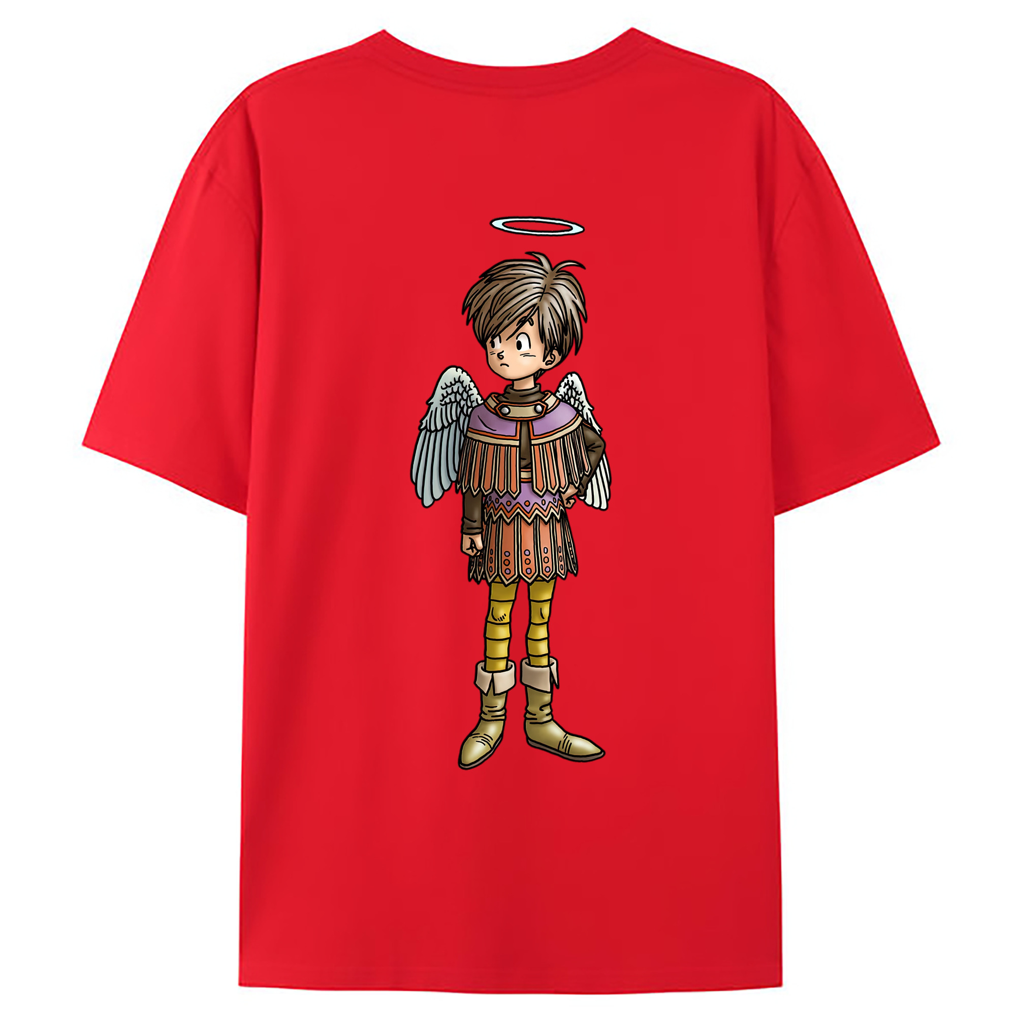 （画像用） ドラゴンクエスト Doragon Kuesuto Dragon Quest 綿100％ メンズ半袖Tシャツ（バックプリント） 通気性